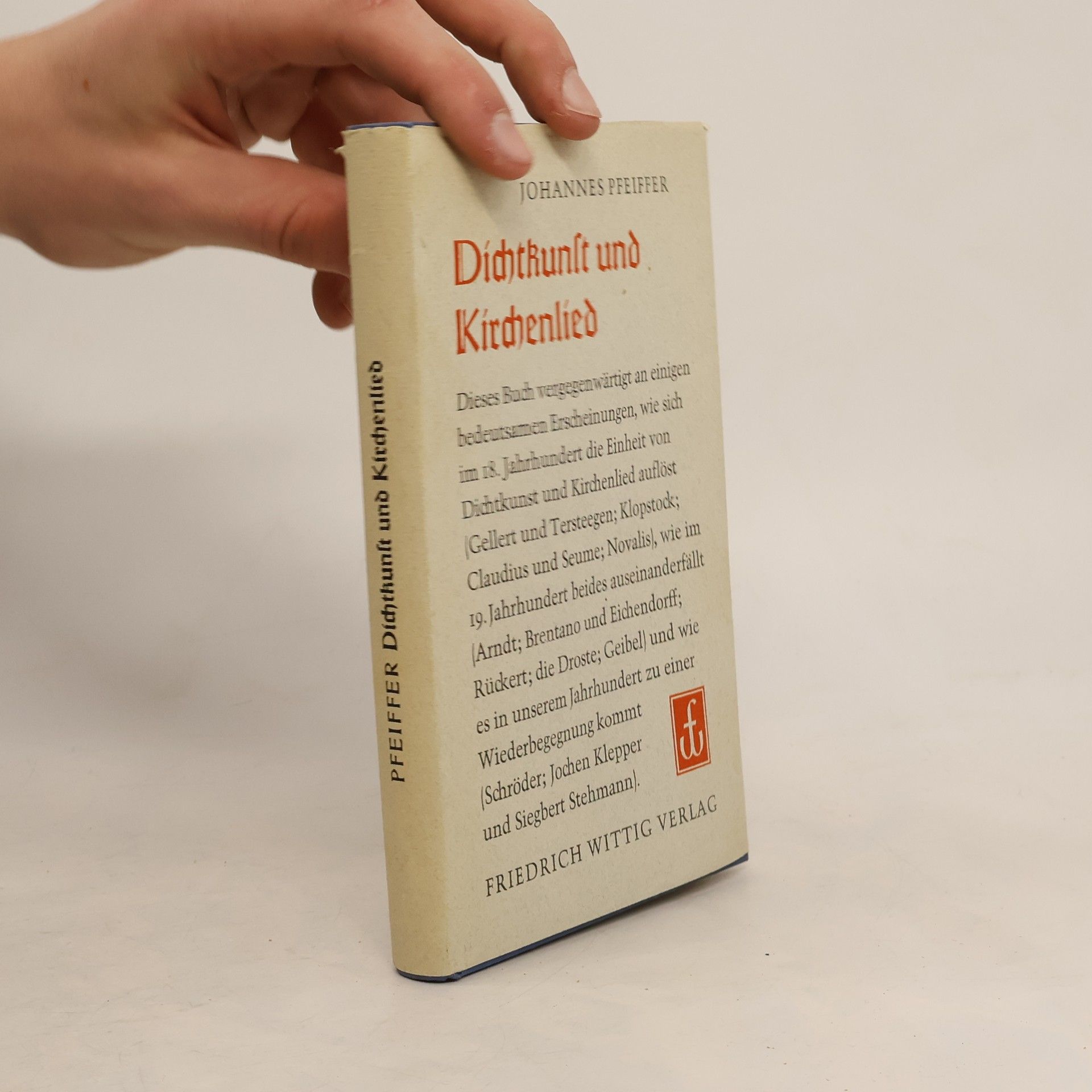 Johannes Pfeiffer Dichtkunst und Kirchenlied