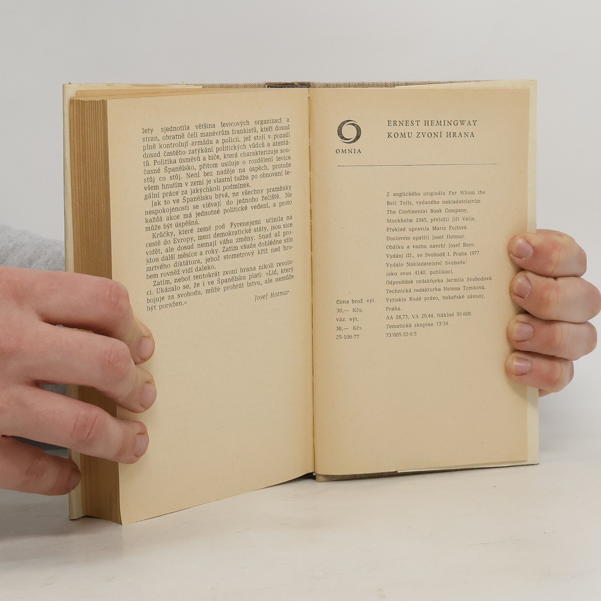 Ernest Hemingway Komu zvoní hrana