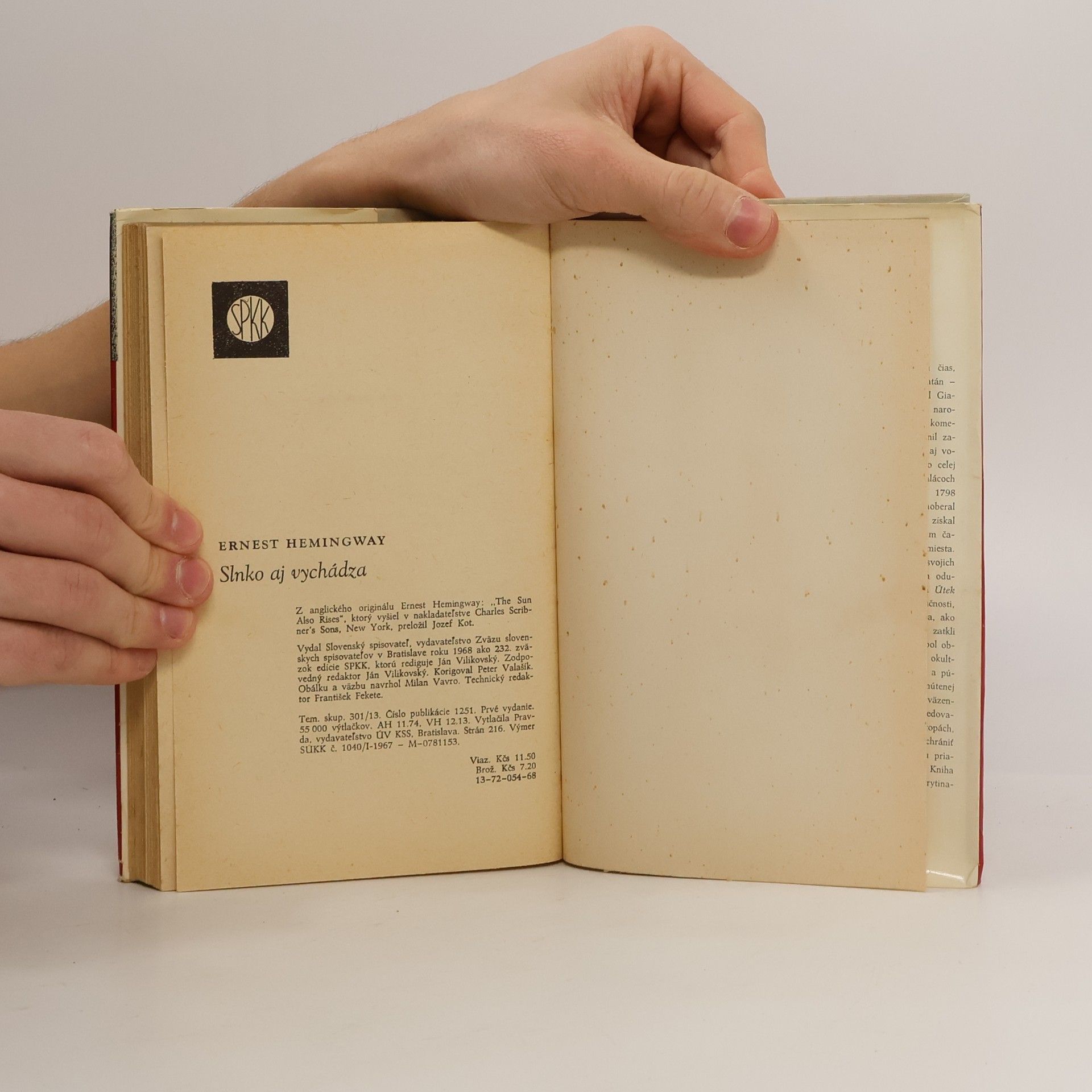 Ernest Hemingway Slnko aj vychádza