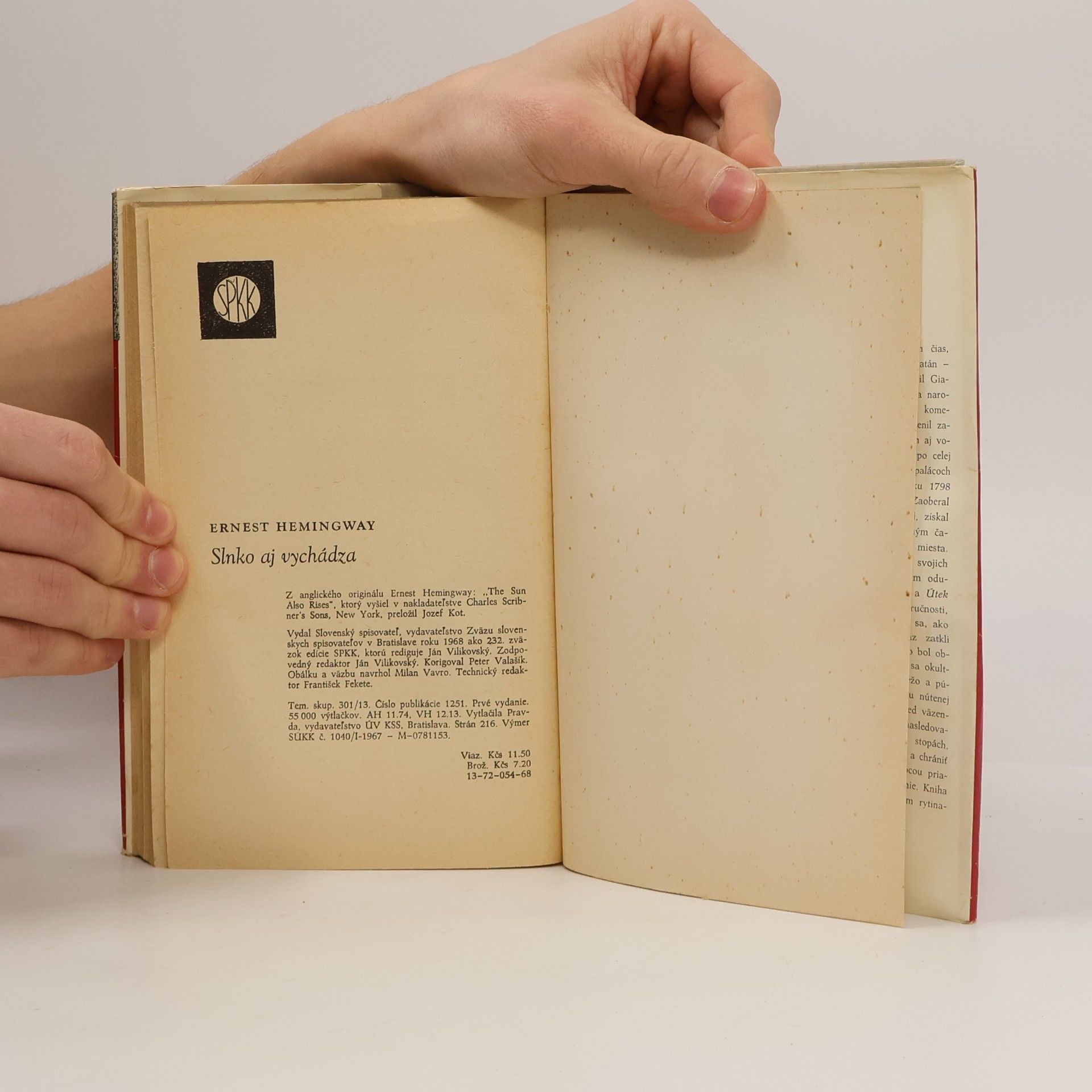 Ernest Hemingway Slnko aj vychádza