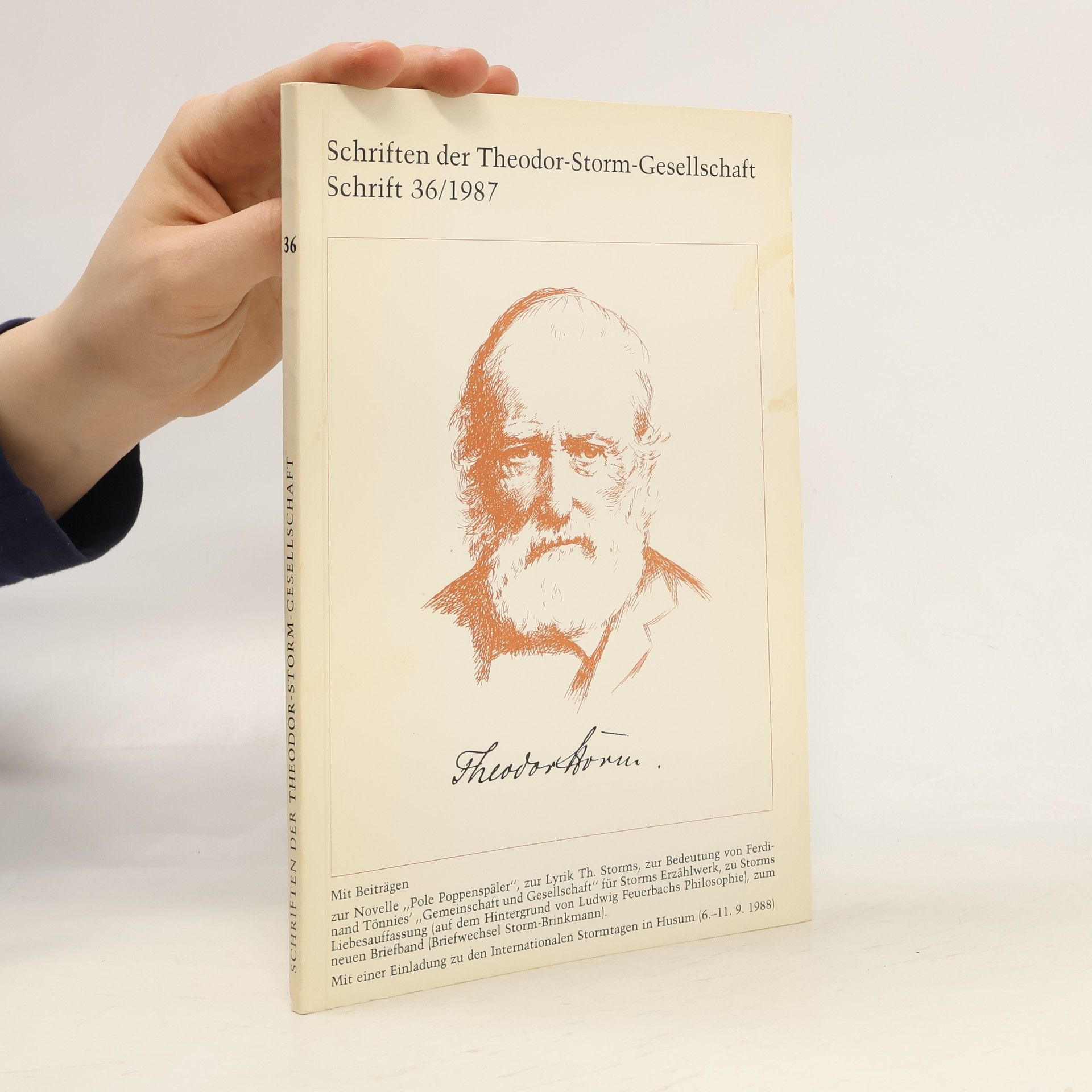 Theodor Storm Schriften der Theodor-Storm-Gesellschaft 36/1987