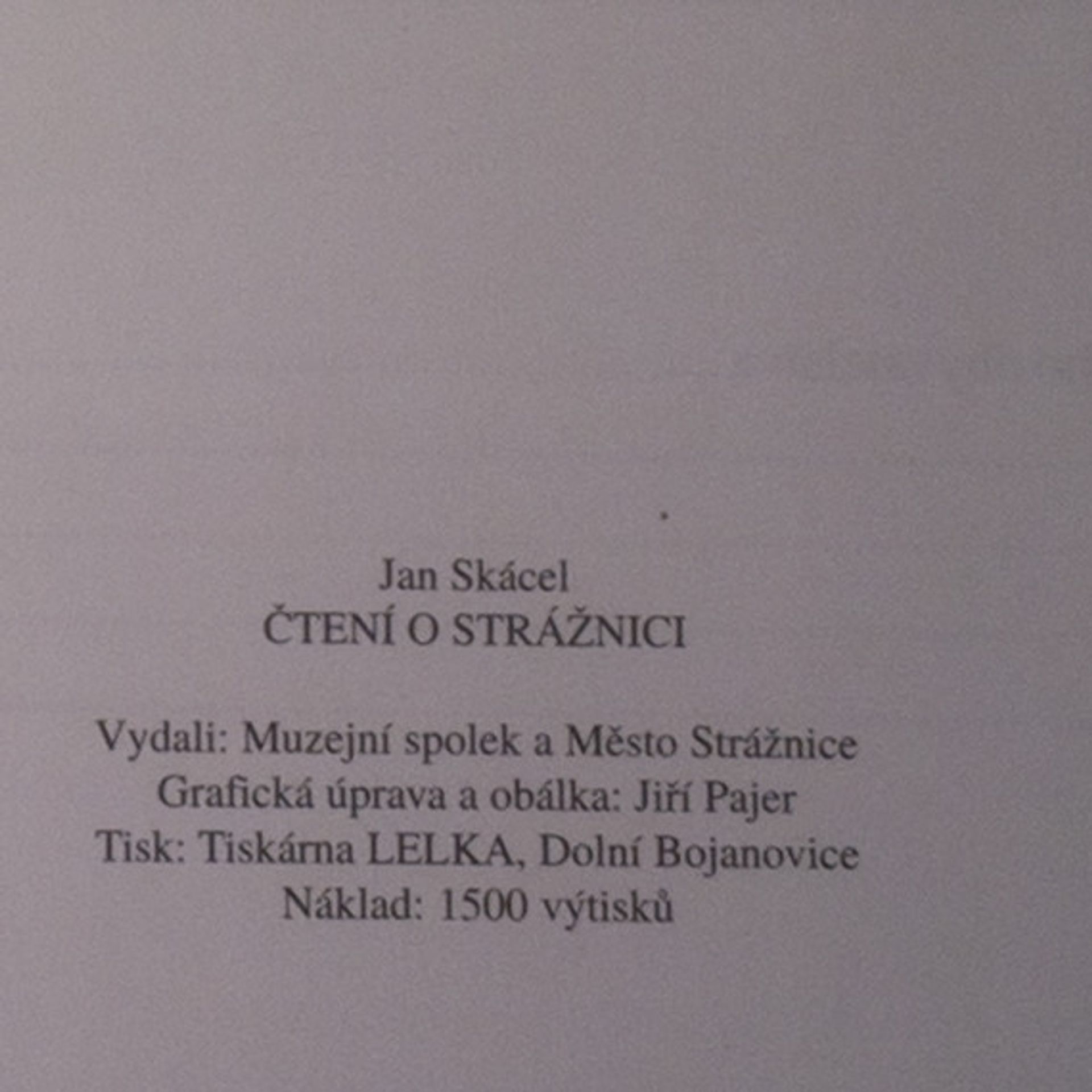 Jan Skácel Čtení o Strážnici