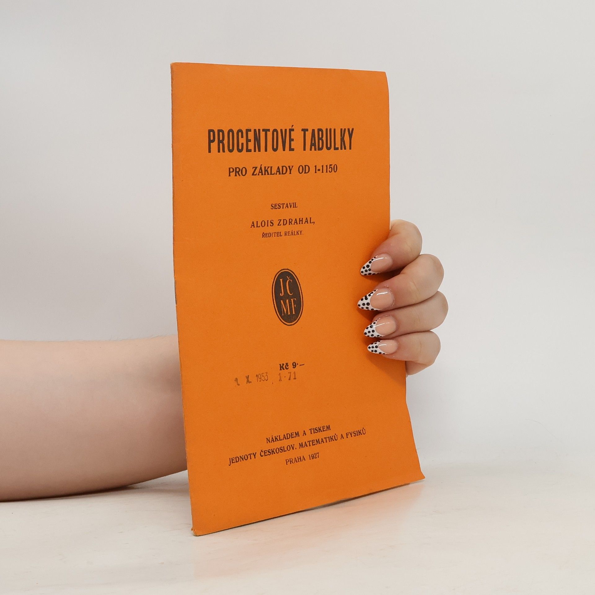 Alois Zdráhal Procentové tabulky pro základy od 1-1150