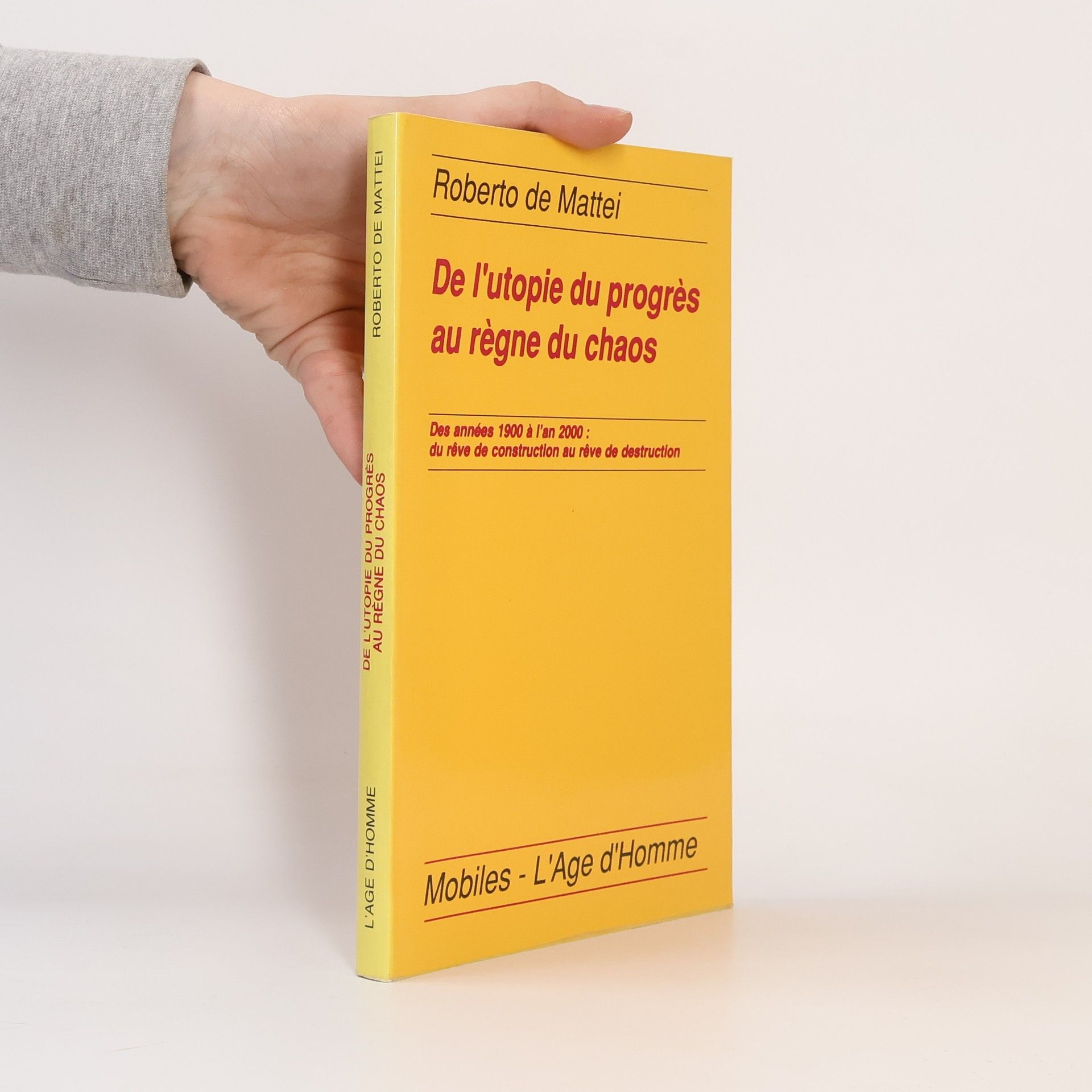 Roberto De Mattei De l'utopie du progrès au règne du chaos