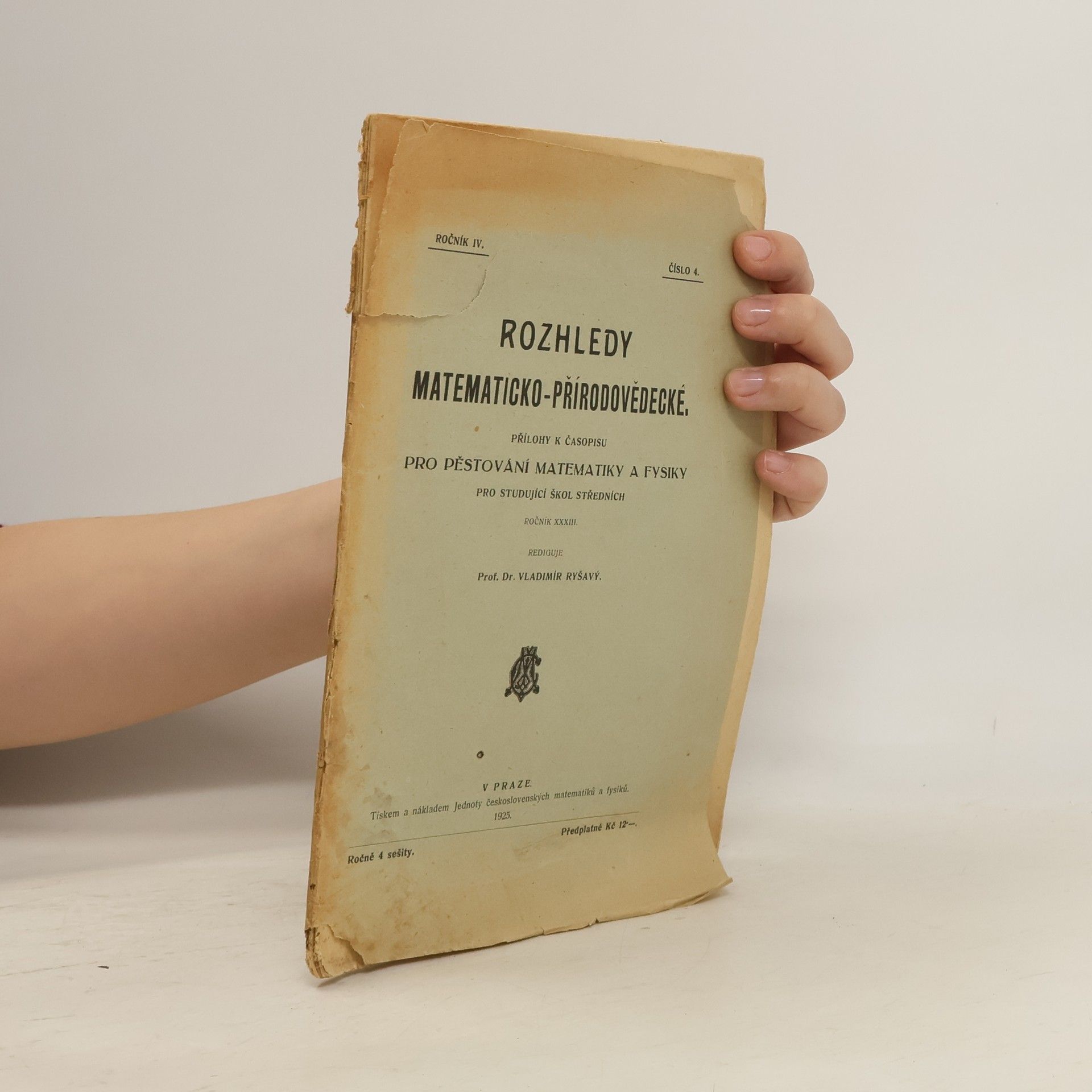 Ryšavý Vladimír Rozhledy matematicko-přírodovědecké 4