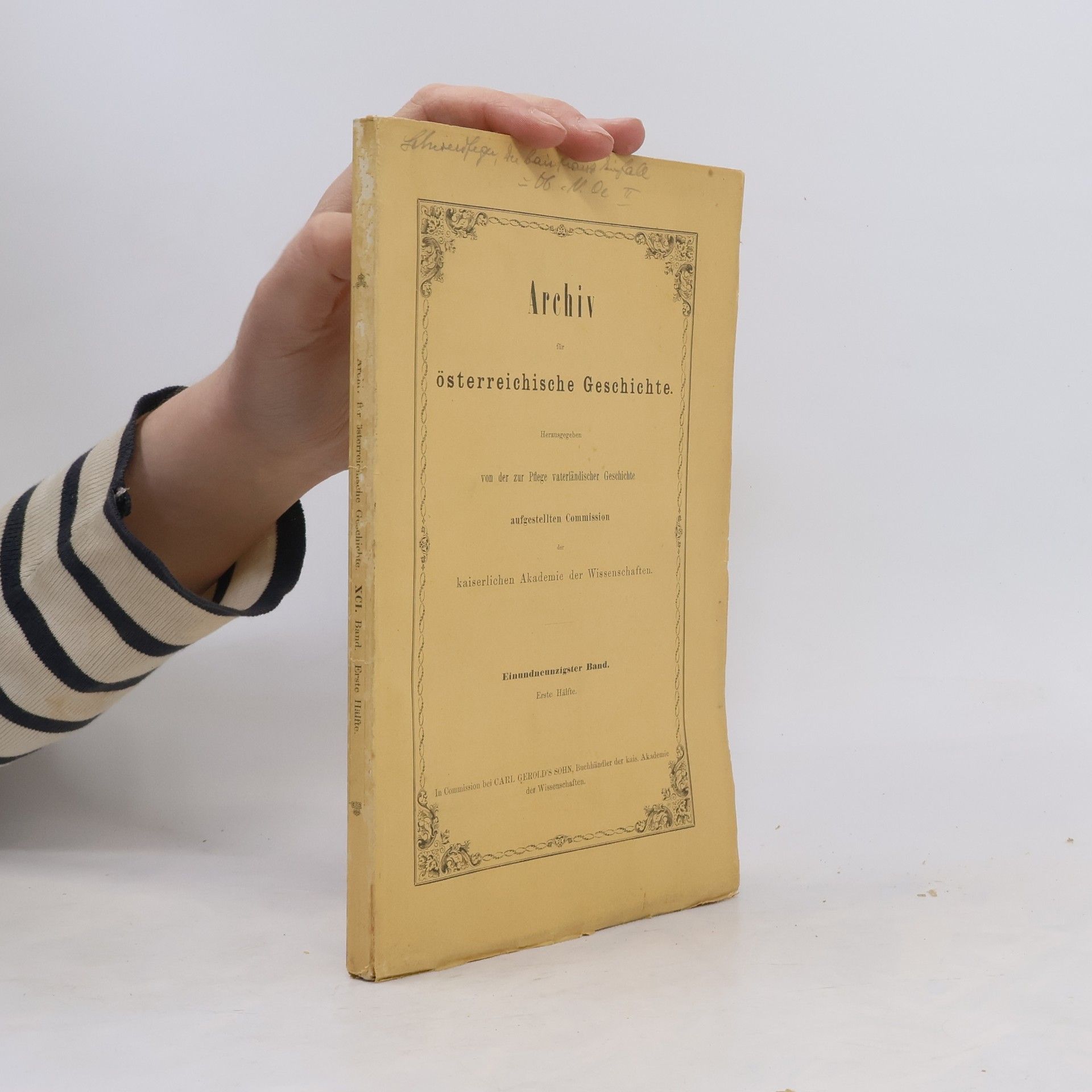 Various authors Archiv für österreichische Geschichte 91