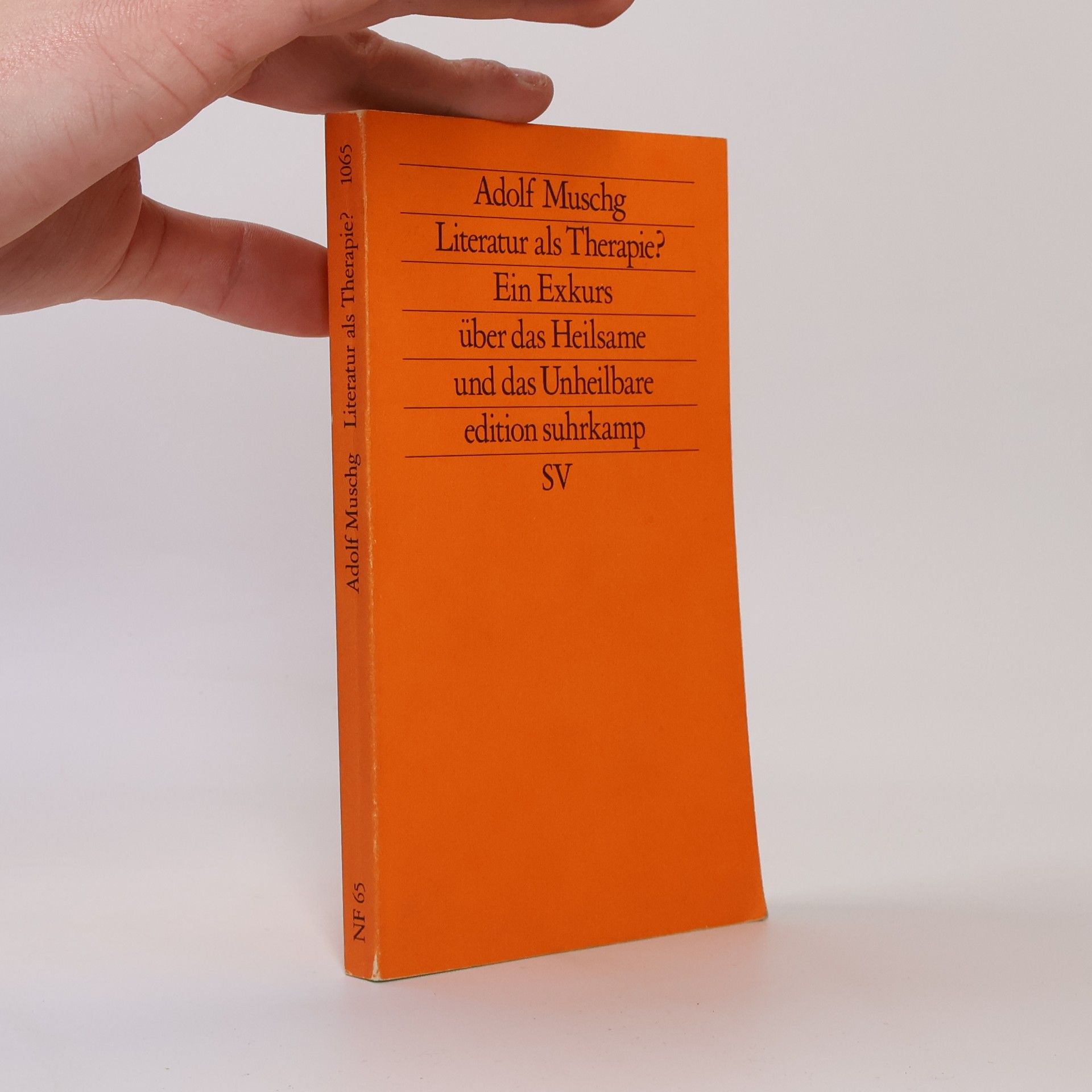 Adolf Muschg Literatur als Therapie?