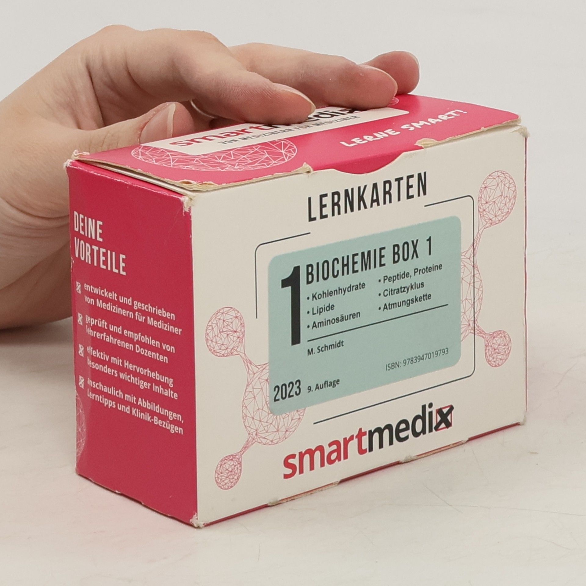 Melissa Schmidt SmartMedix Lernkarten Biochemie Box 1: Kohlenhydrate, Lipide, Aminosäuren und ihre Stoffwechsel, Peptide und Proteine, Citratzyklus und Atmungskette