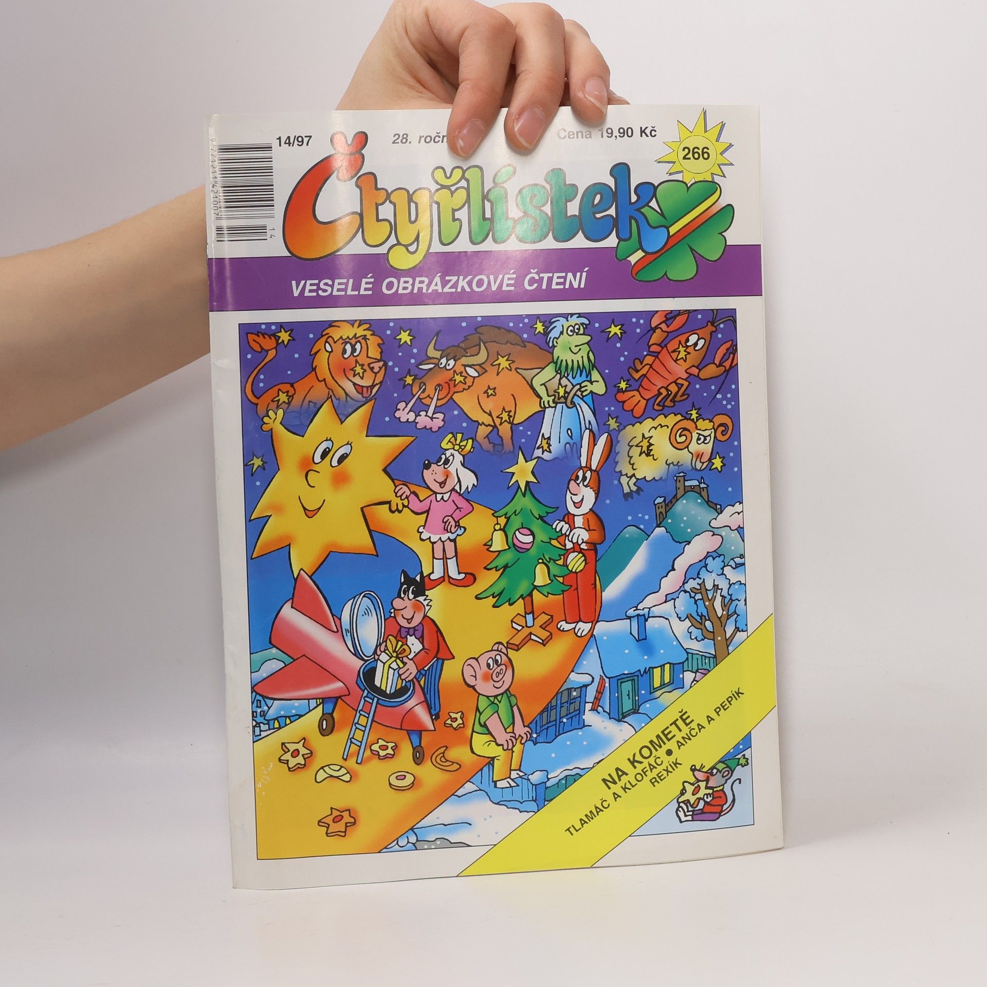 Kolektiv autorů Čtyřlístek na kometě. Čtyřlístek 266. Číslo 14/1997 ročník 28