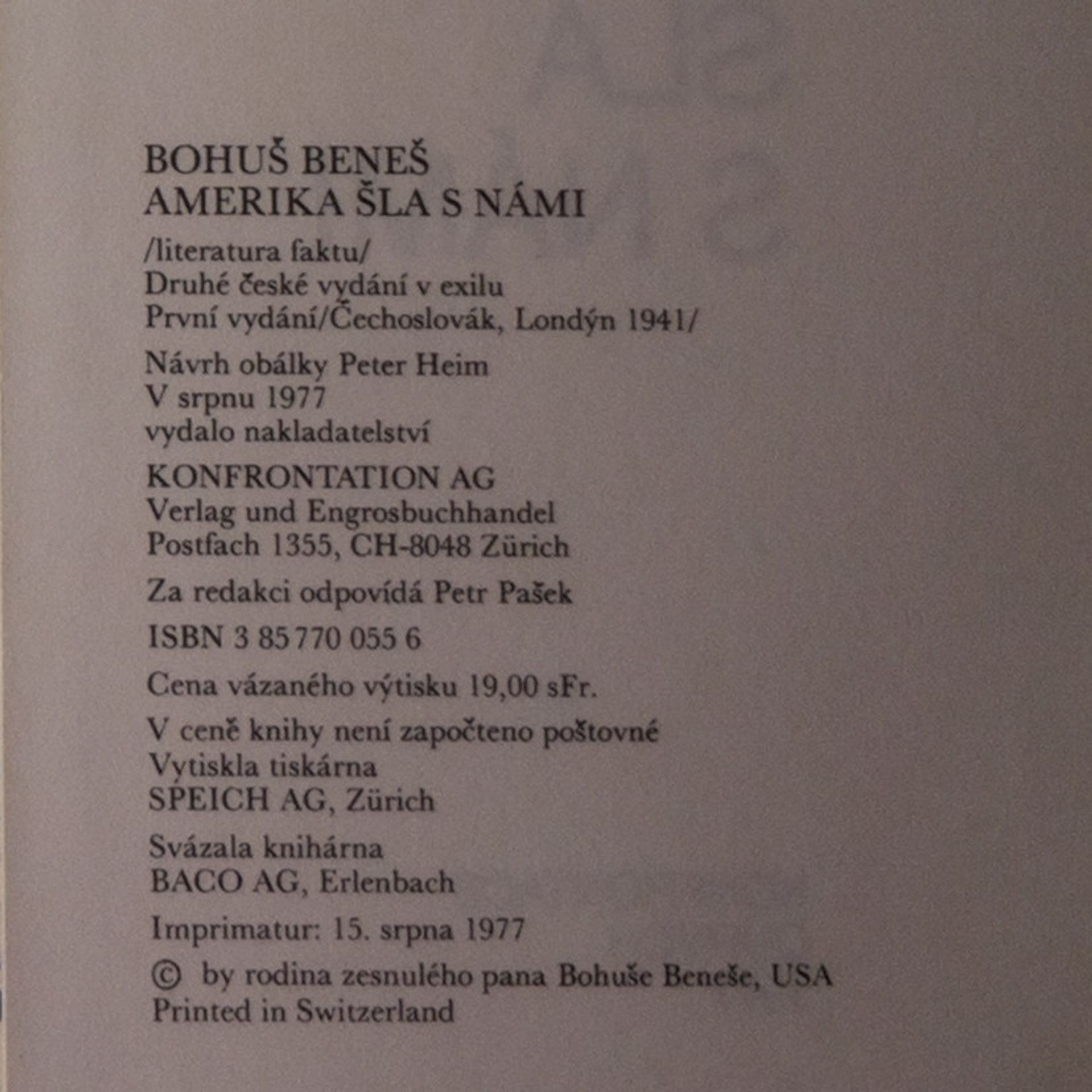 Bohuš Beneš Amerika šla s námi