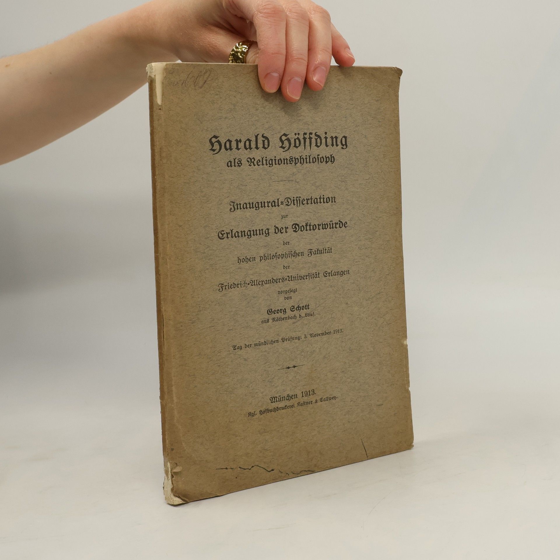 Georg Schott Harald Höffding als Religionsphilosoph