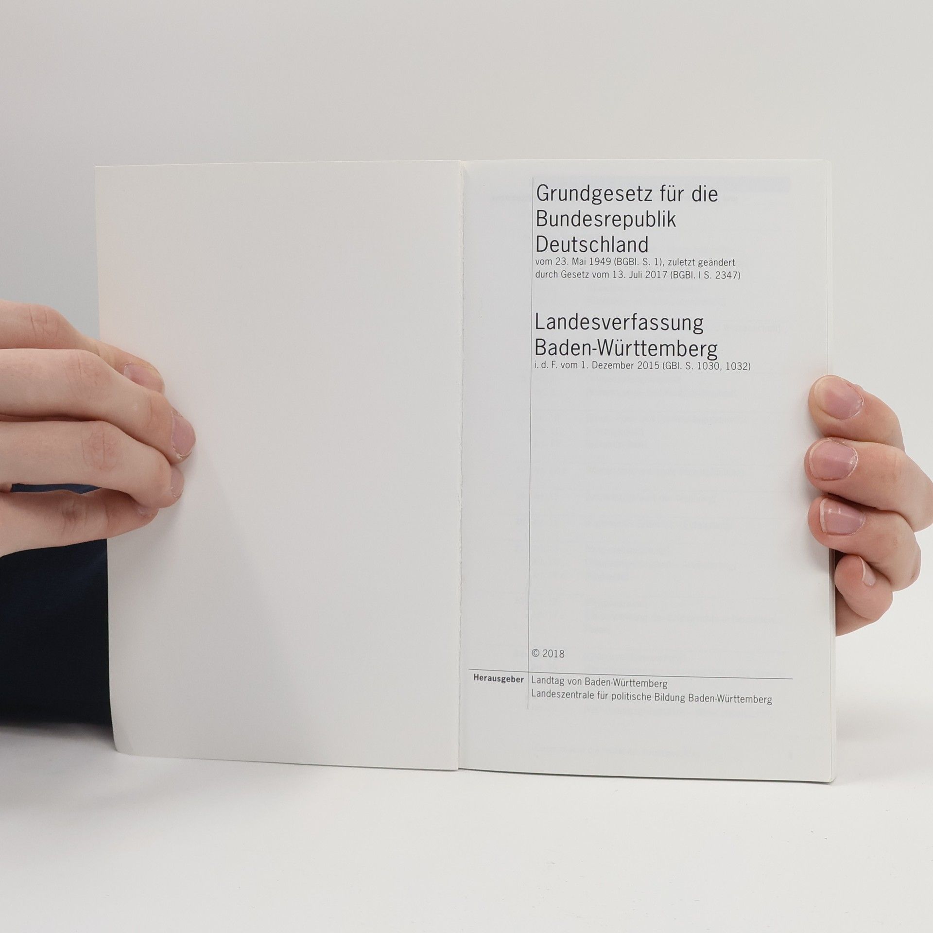 Various authors Grundgesetz Landesverfassung