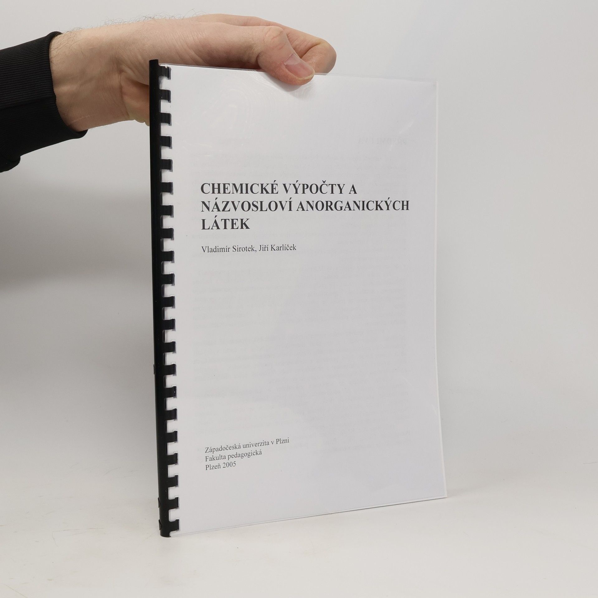 Vladimír Sirotek Chemické výpočty a názvosloví anorganických látek