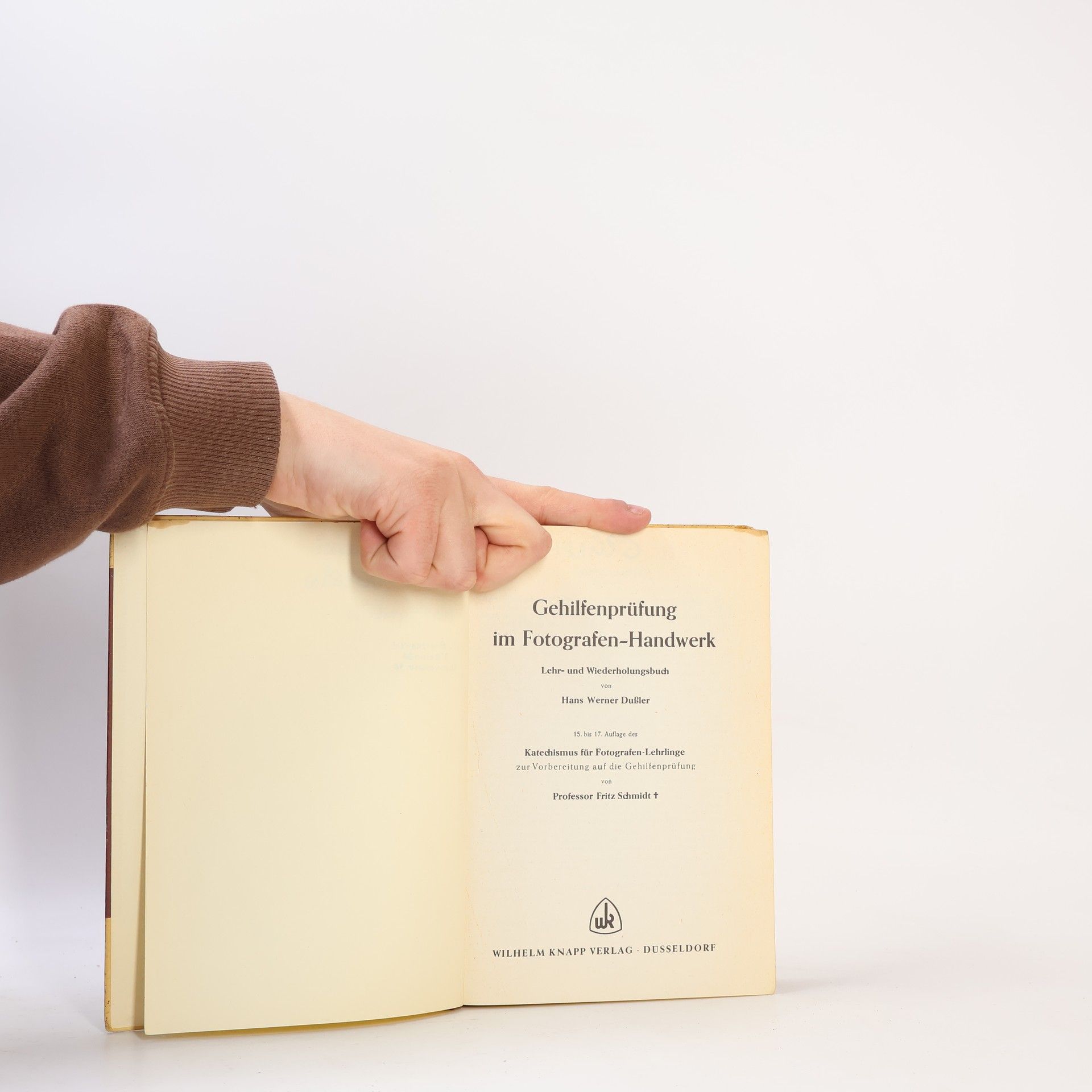 Hans Werner Dußler Gehilfenprüfung im Fotografen-Handwerk