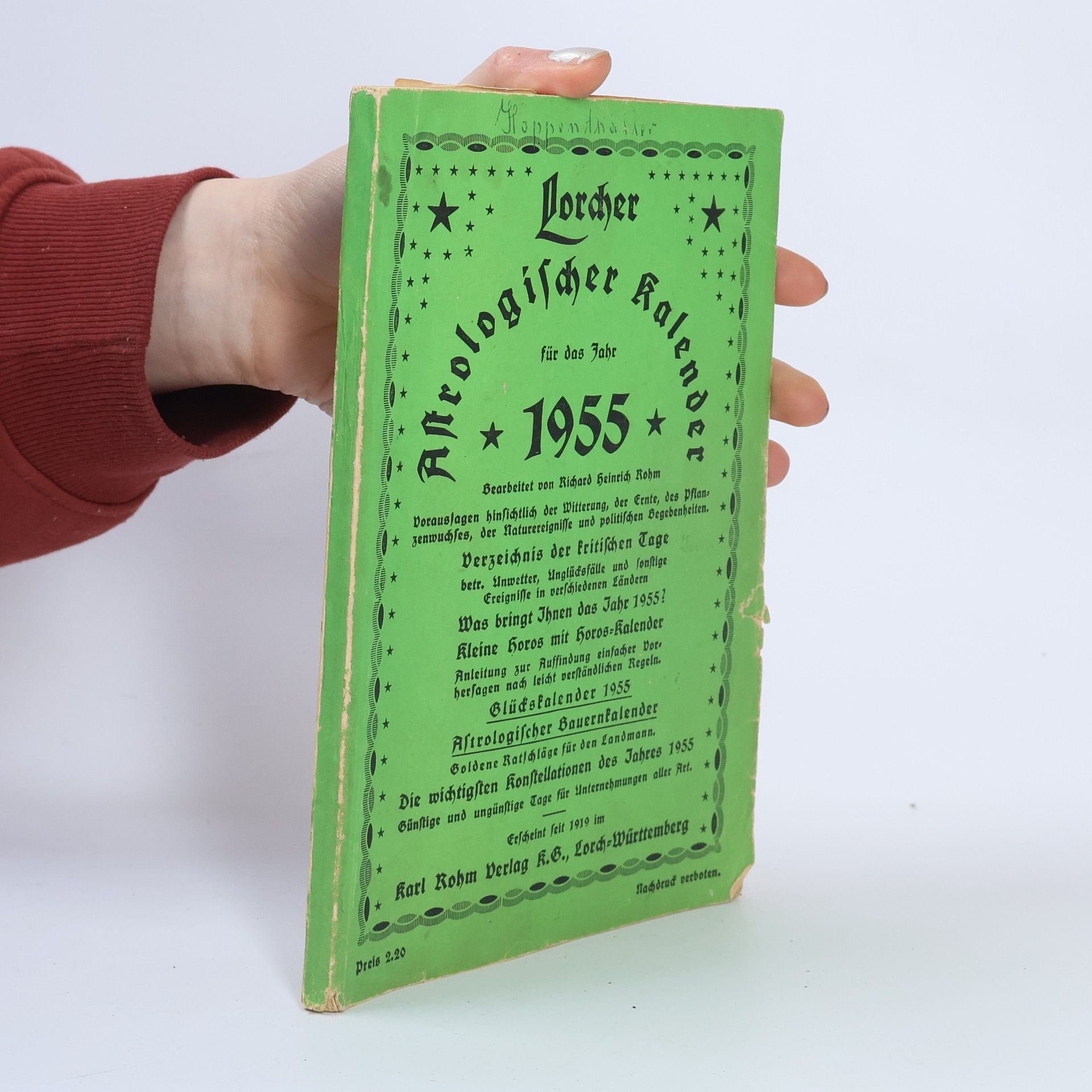 Kolektiv autorů Lorcher Astrologischer Kalender 1955