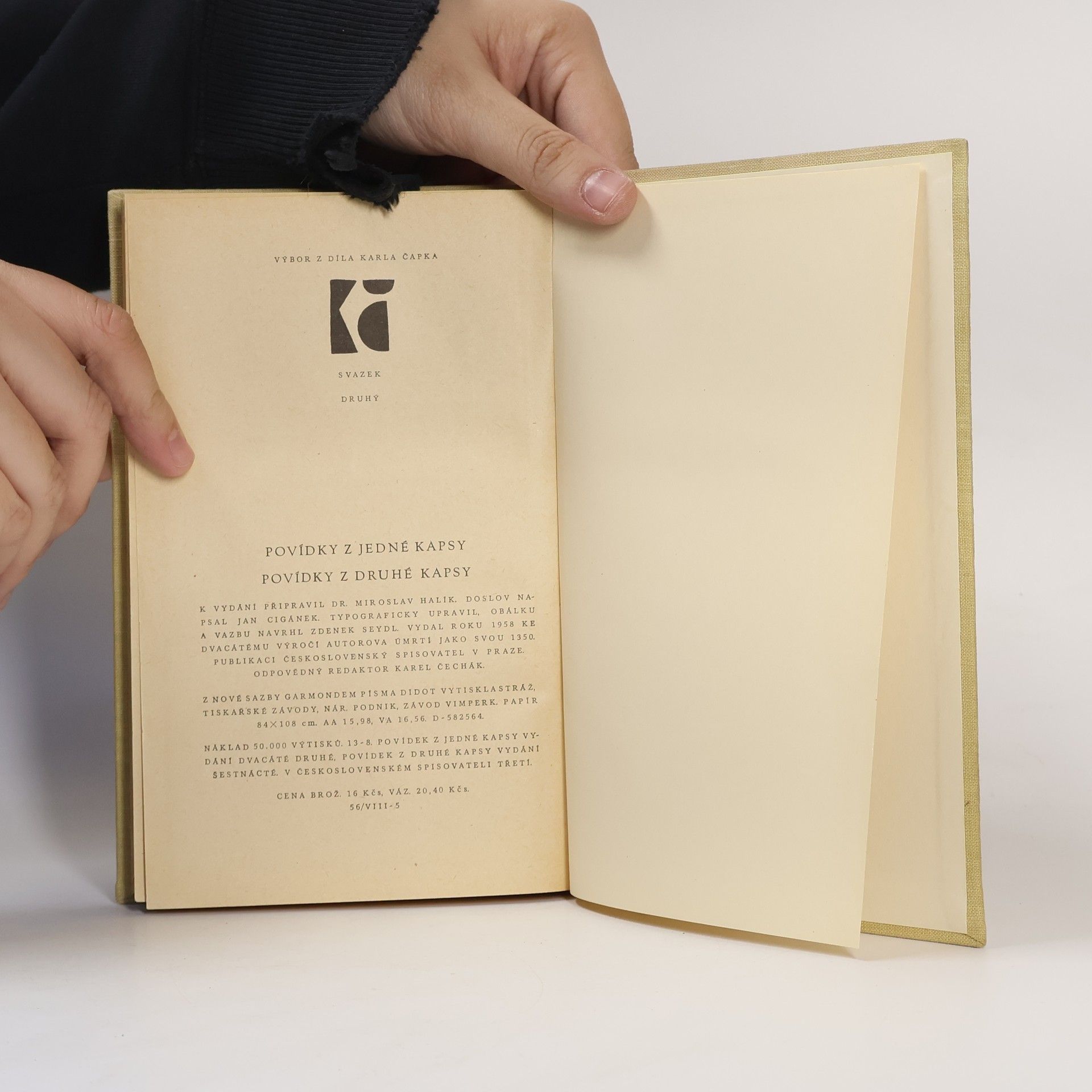 Karel Čapek Povídky z jedné kapsy. Povídky z druhé kapsy