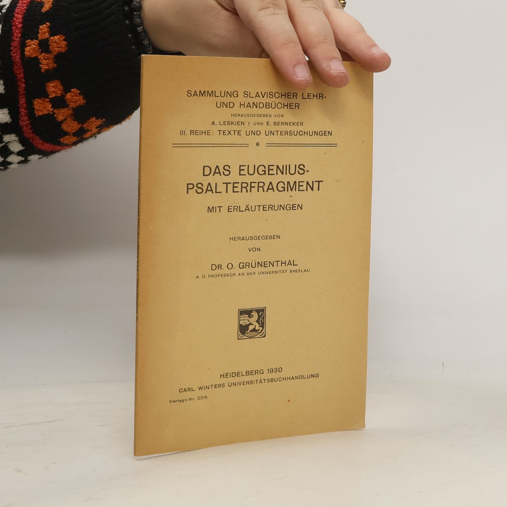 O. Grünenthal Das Eugenius-Psalterfragment