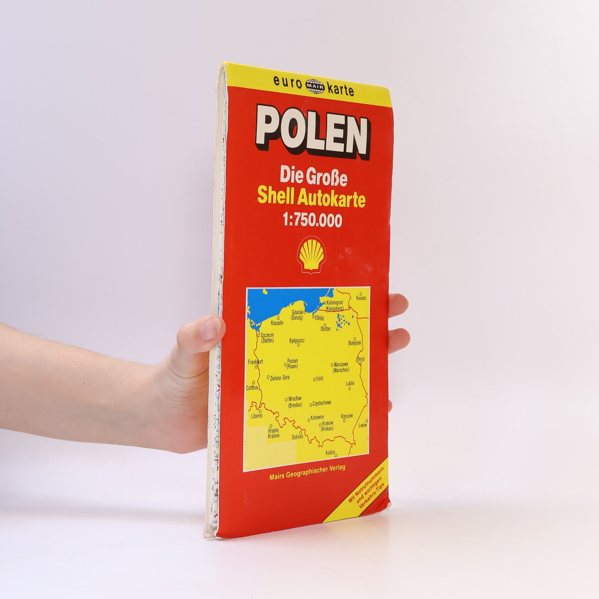 Panstwowe Przedsiebiorstwo Wydawnictw Kartograficznych Euro Cart: Polen, die grosse Shell Autokarte 1:750.000: Mit Notrufnummern und wichtigen Verkehrs-Tips