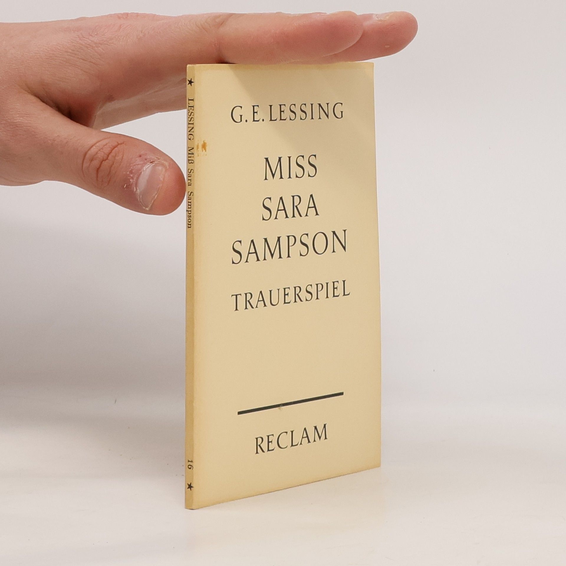 Gotthold Ephraim Lessing Miss Sara Sampson