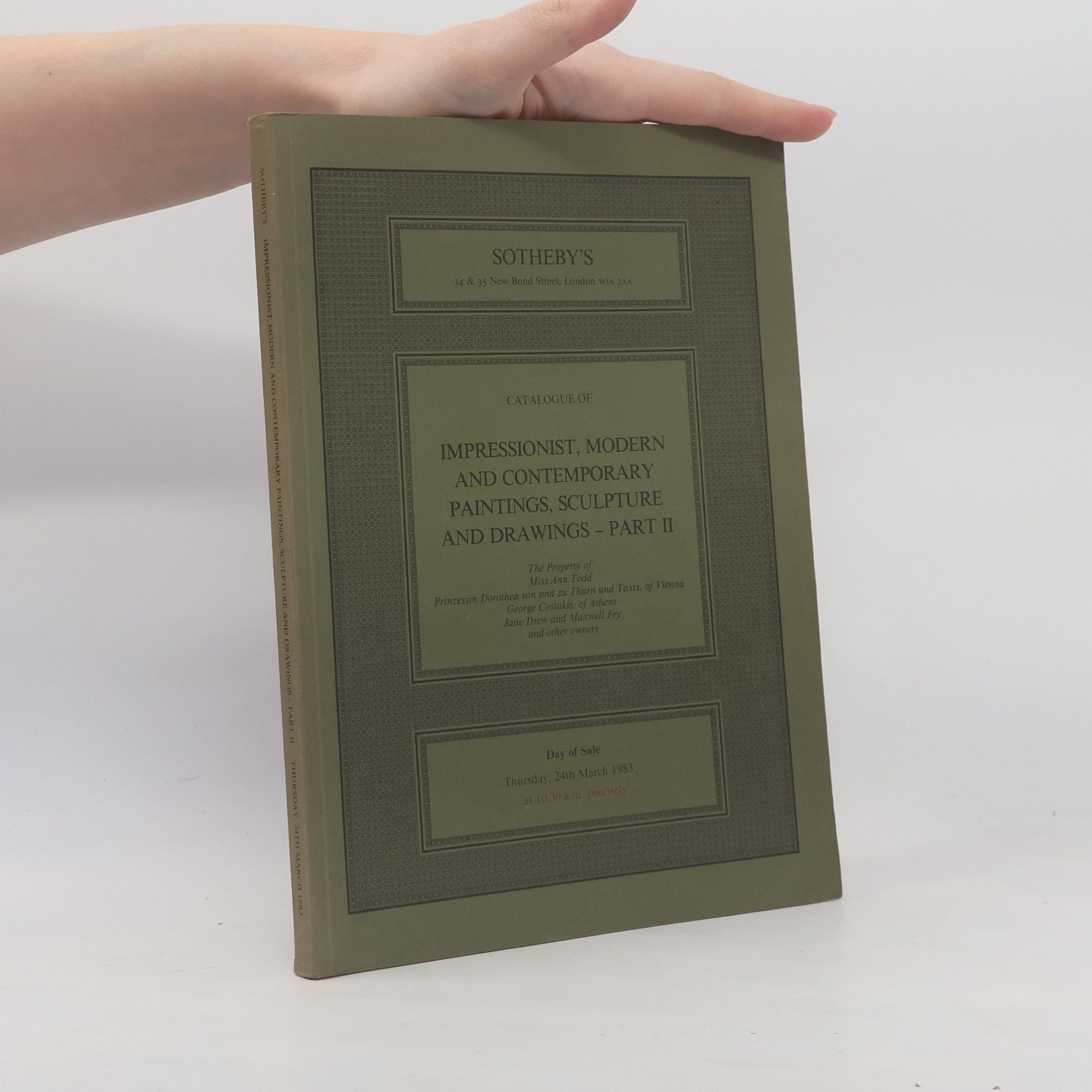 Autorenkollektiv Catalogue of Impressionist, Modern and Contemporary Paintings, Sculpture and Drawing II.s