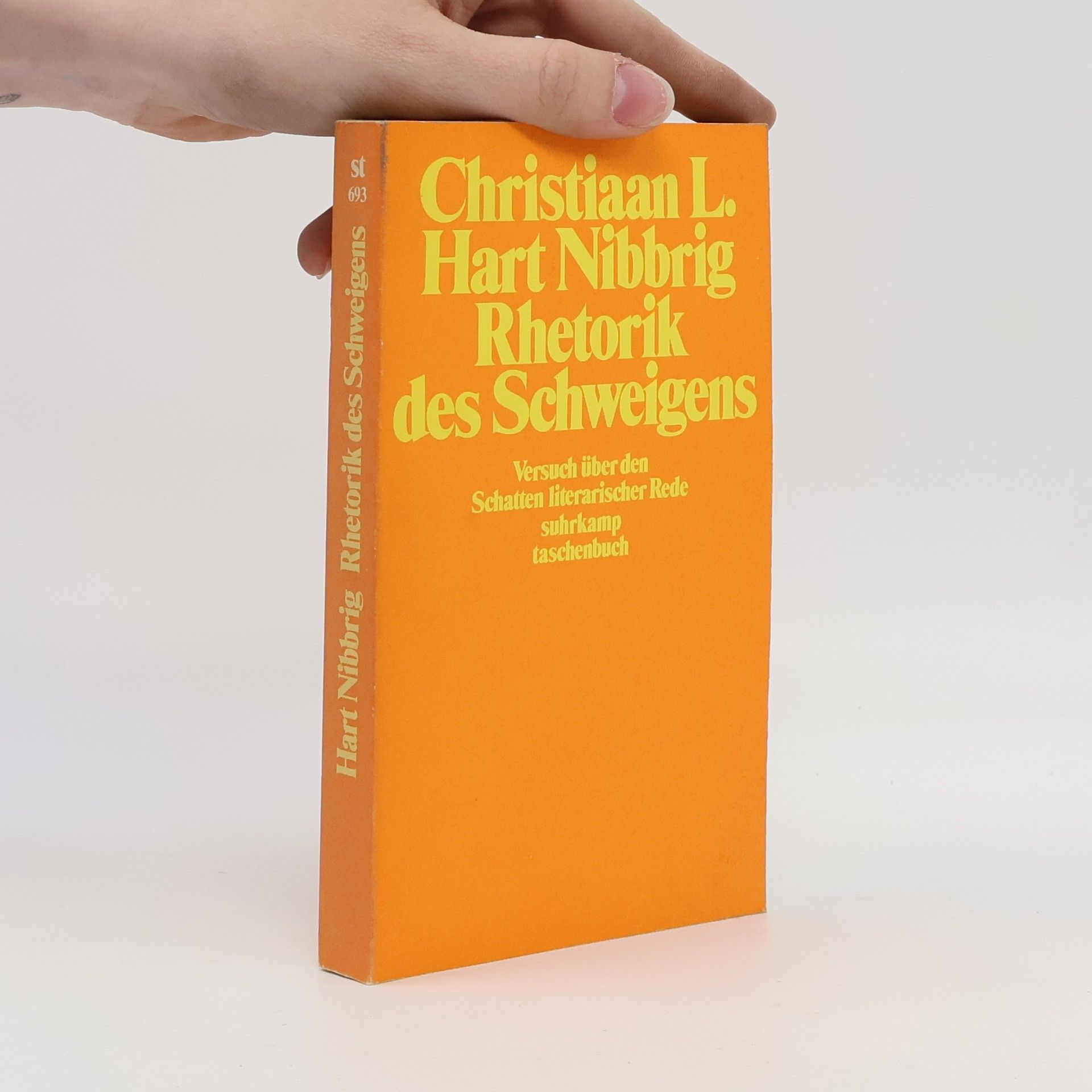 Christiaan L. Hart Nibbrig Rhetorik des Schweigens