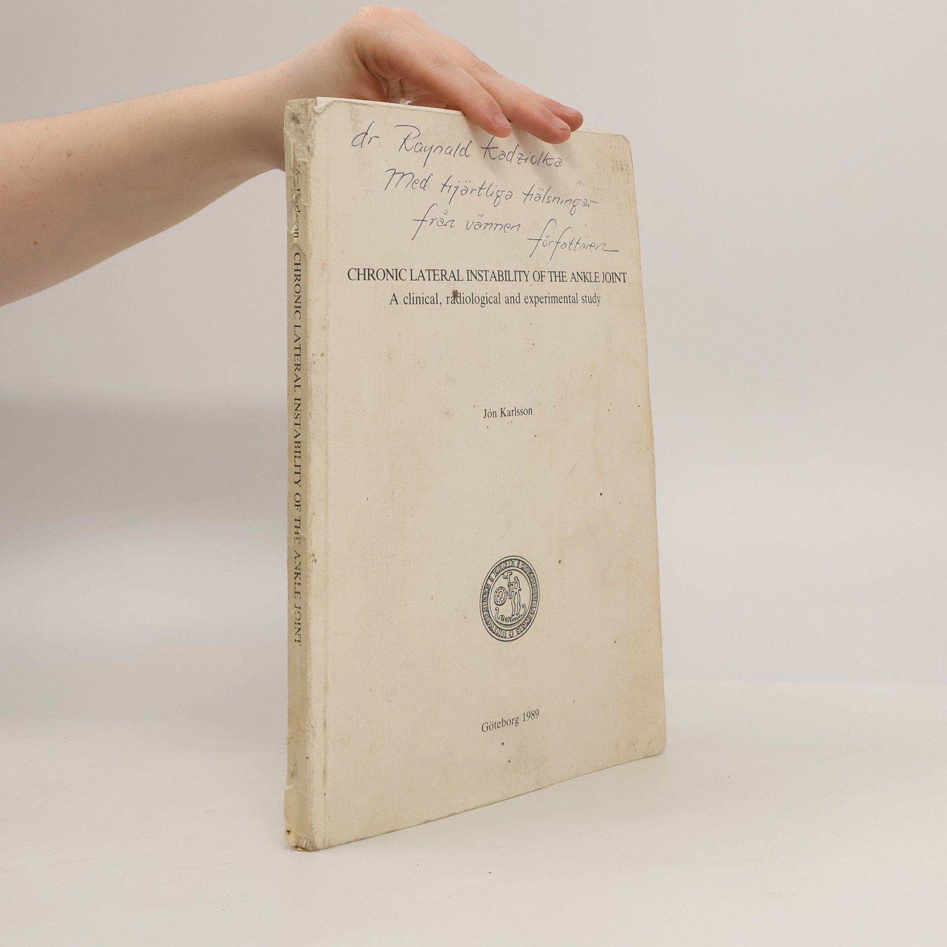 Jón Karlsson Chronic lateral instability of the ankle joint