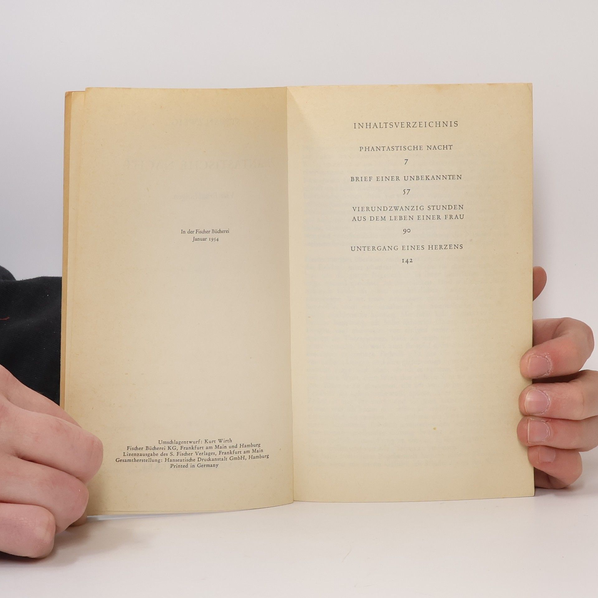 Stefan Zweig Phantastische Nacht