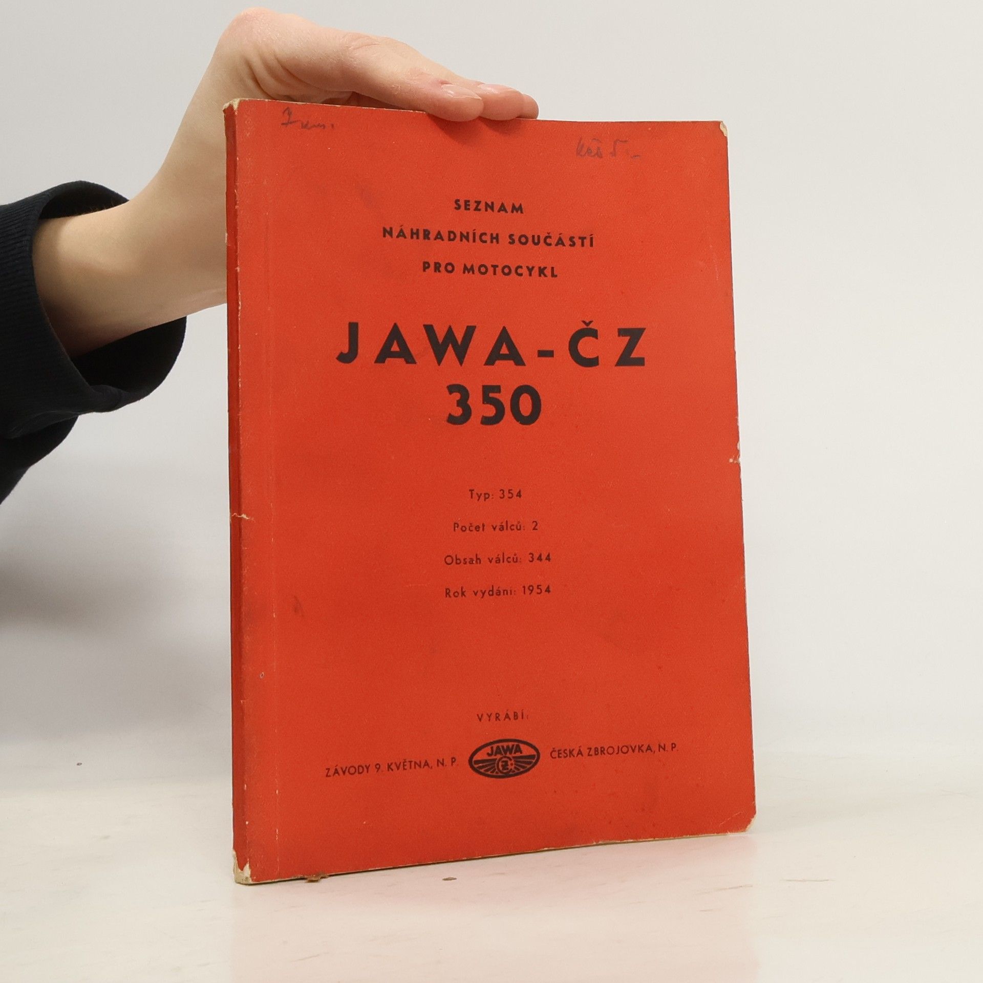 Various authors Seznam náhradních součástí pro motocykl JAWA-ČZ 350