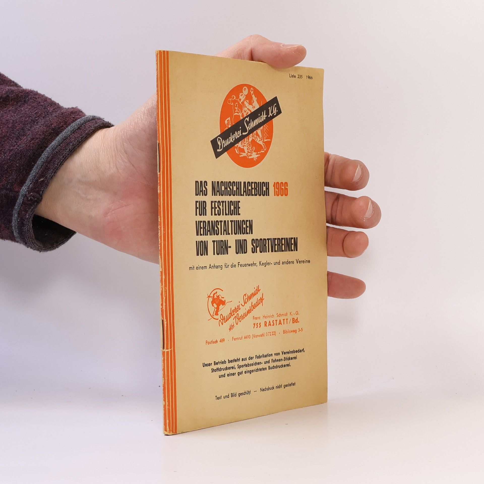 Autorenkollektiv Das Nachschlagebuch 1966 für festliche Veranstaltungen von Turn- und Sportvereinen