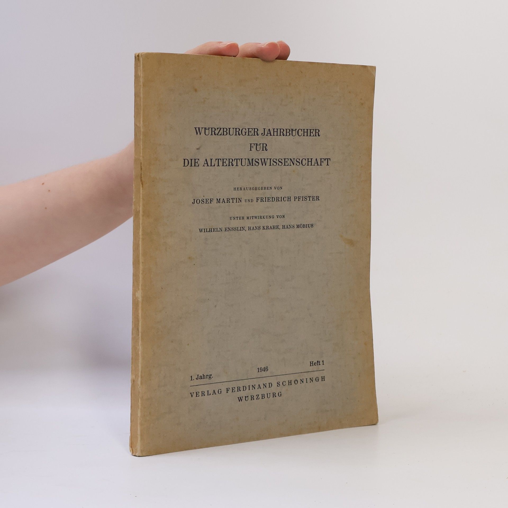 Josef Martin Würzburger Jahrbücher für die Altertumswissenschaft