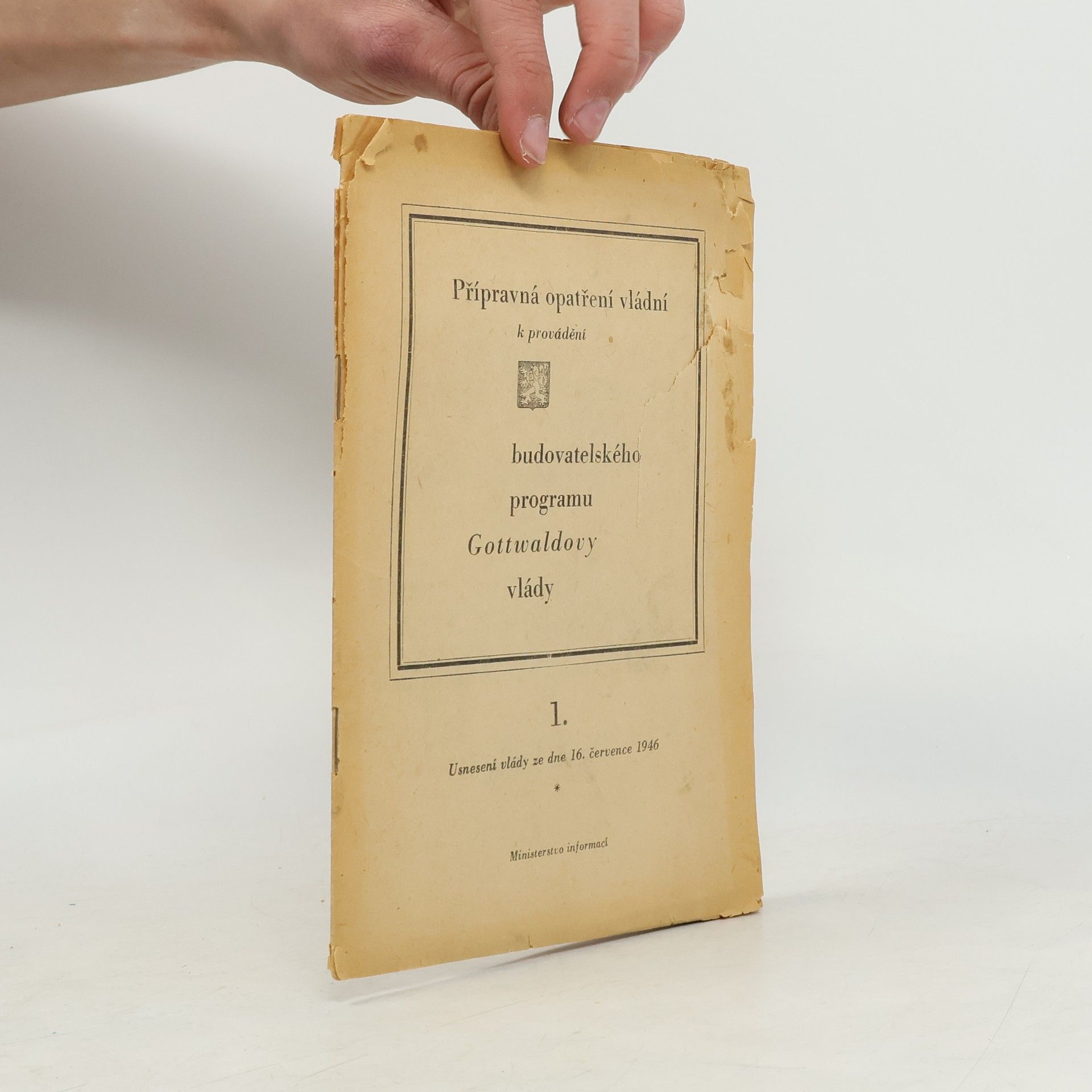 AA.VV. Přípravná opatření vládní k provádění budovatelského programu Gottwaldovy vlády