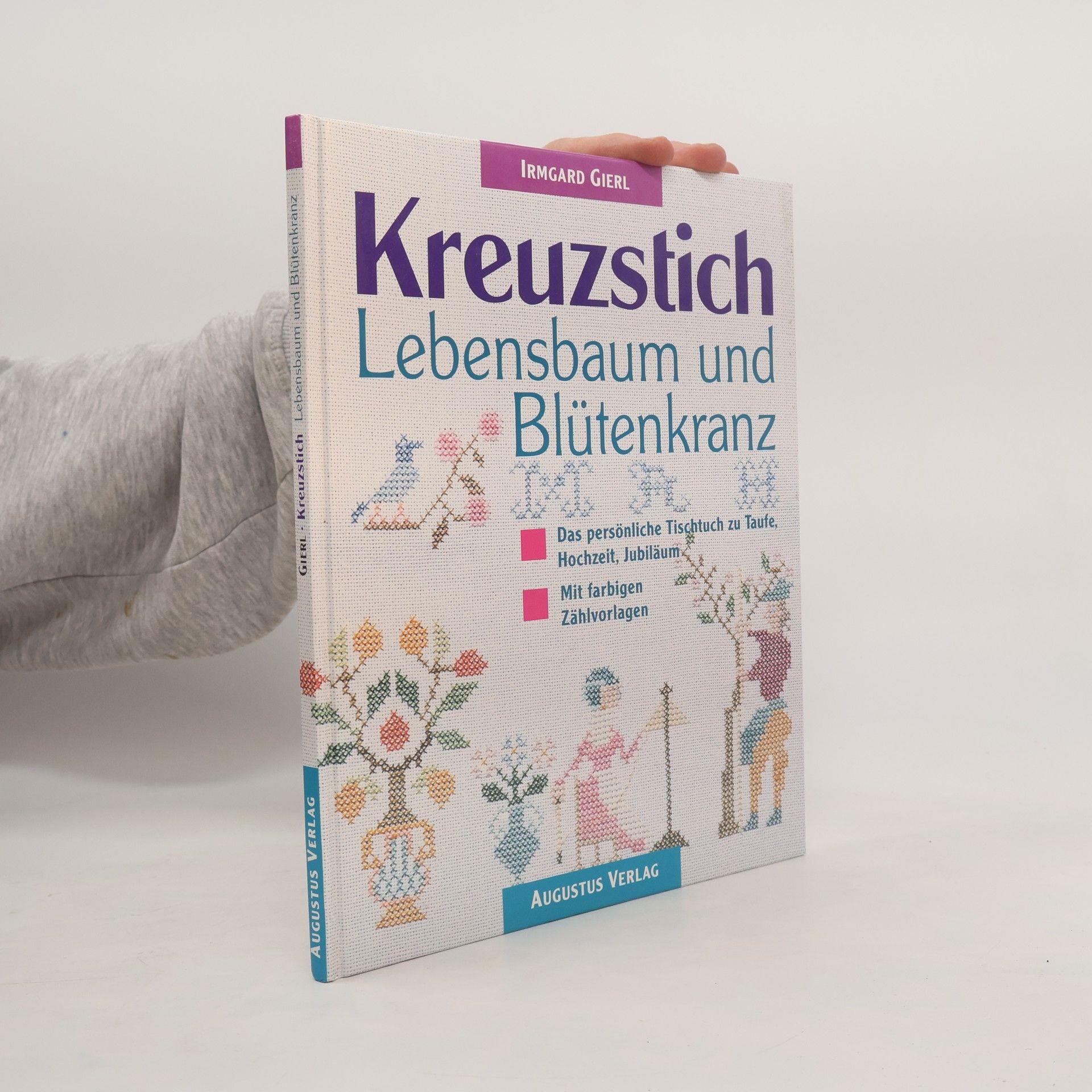 Kreuzstich - Lebensbaum und Blütenkranz