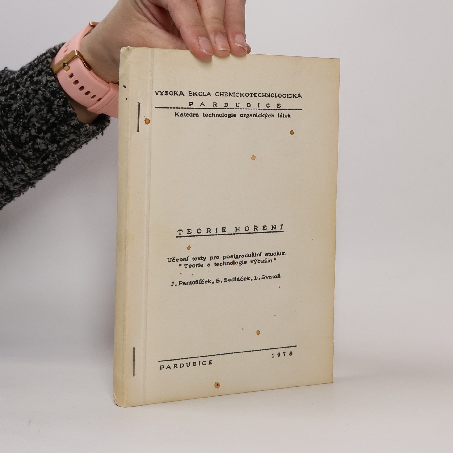 J. Pantoflíček Teorie hoření