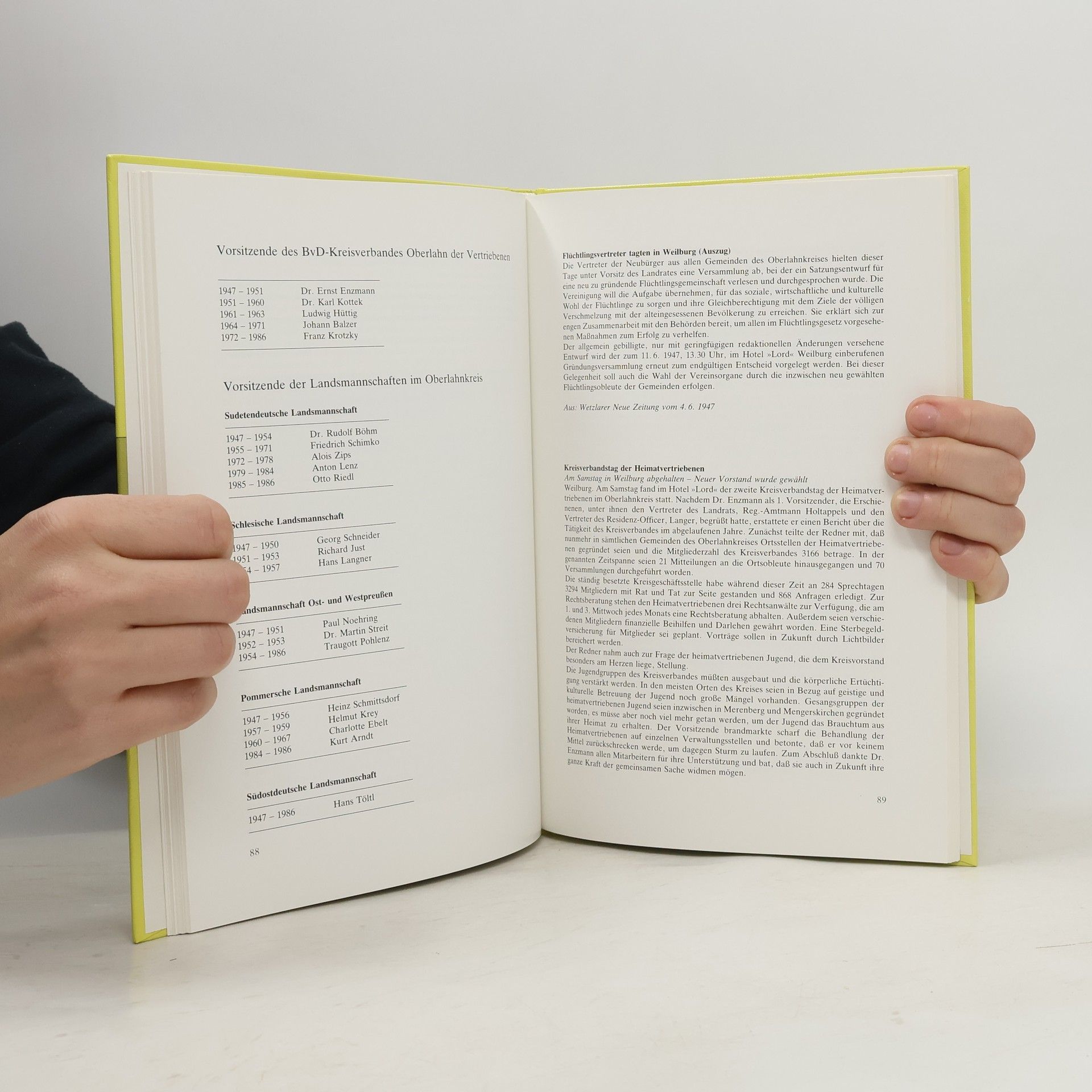 Autores varios Dokumentation über die Aufnahme, Eingliederung und das Wirken