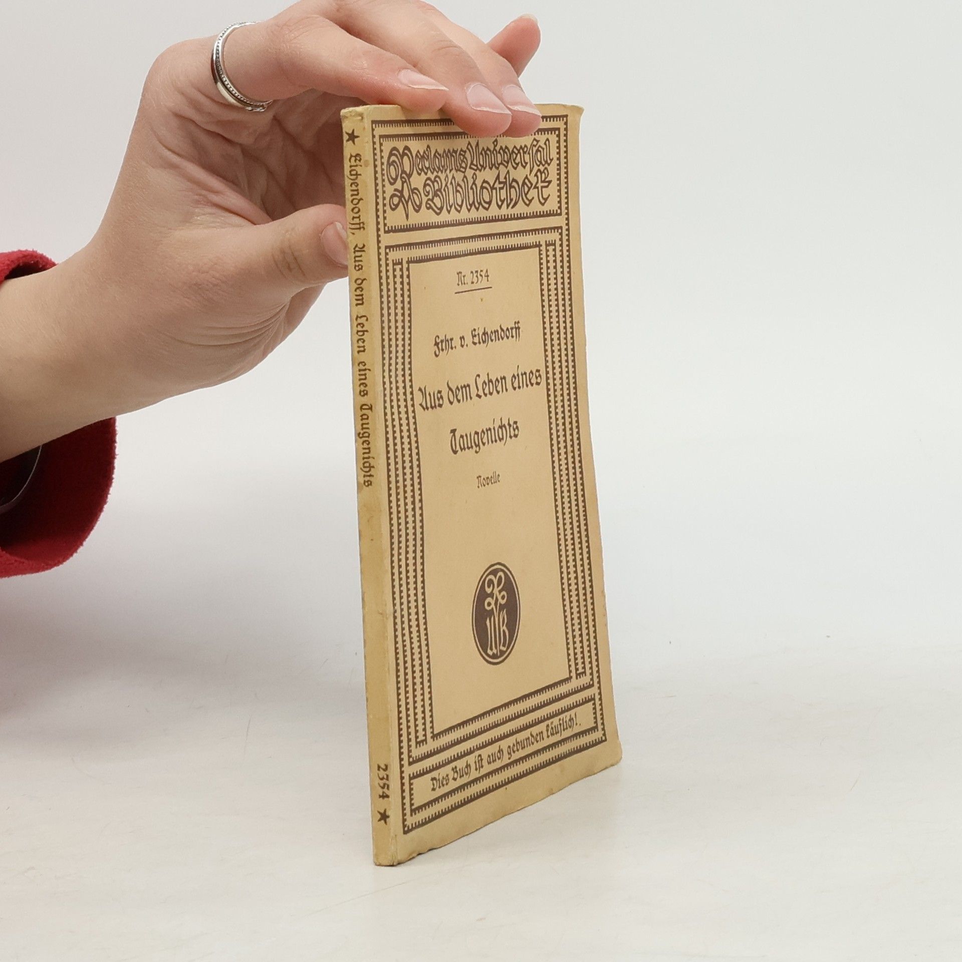 Joseph Freiherrn von Eichendorff Aus dem Leben eines Taugenichts