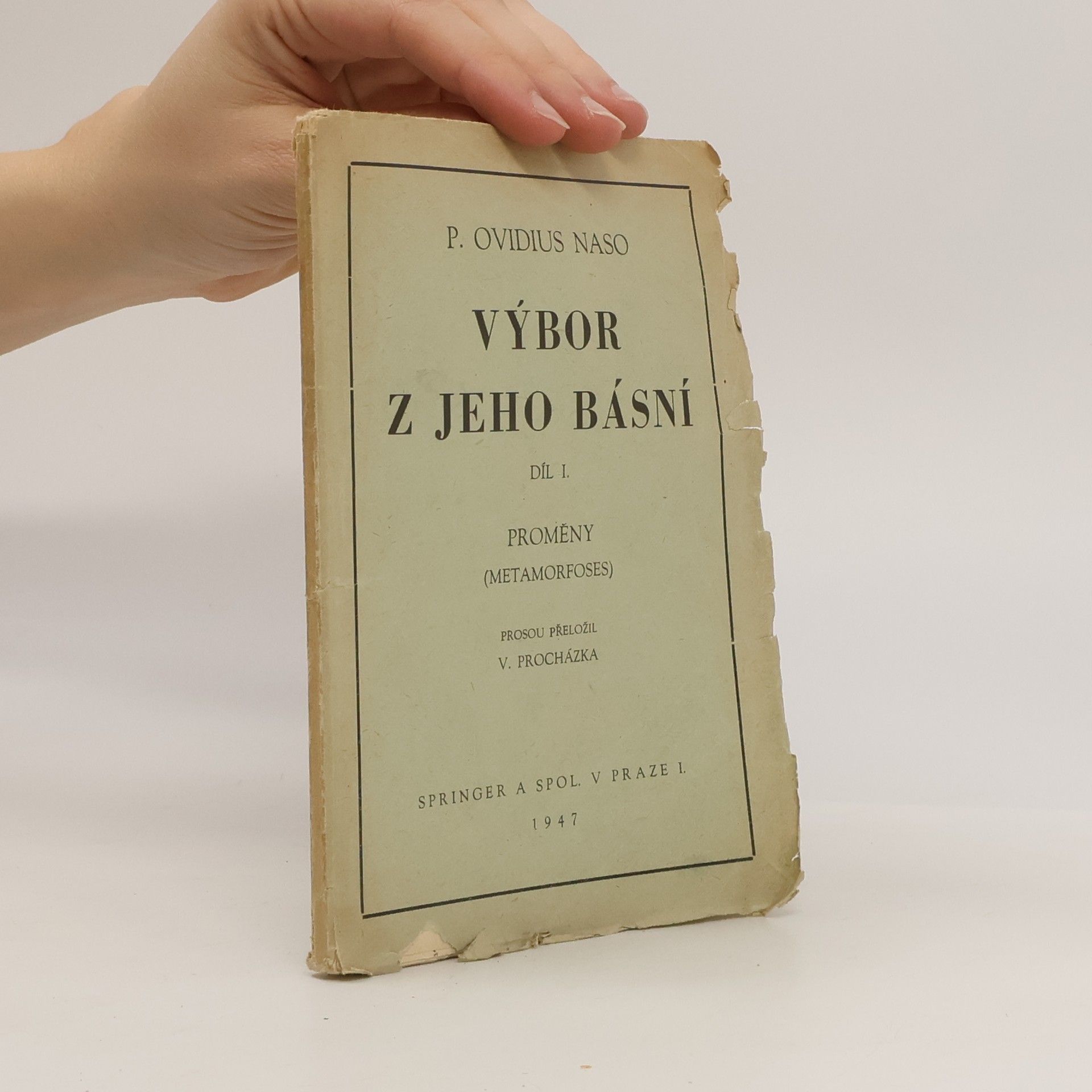 Publius Ovidius Naso Výbor z jeho básná I.