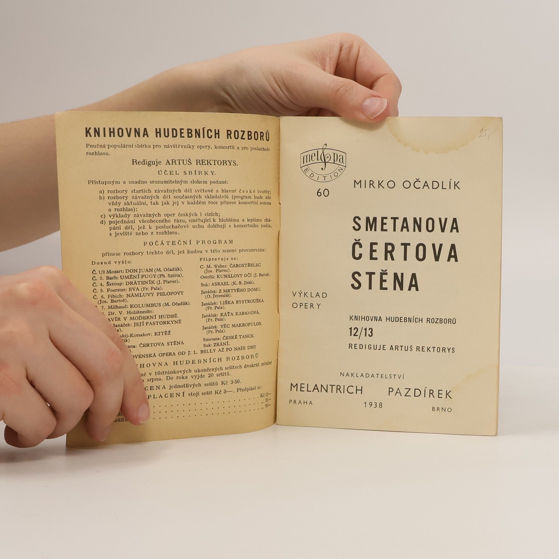 Mirko Očadlík Smetana - Čertova stěna (Obr, A6, 23 s., dedikace autora)