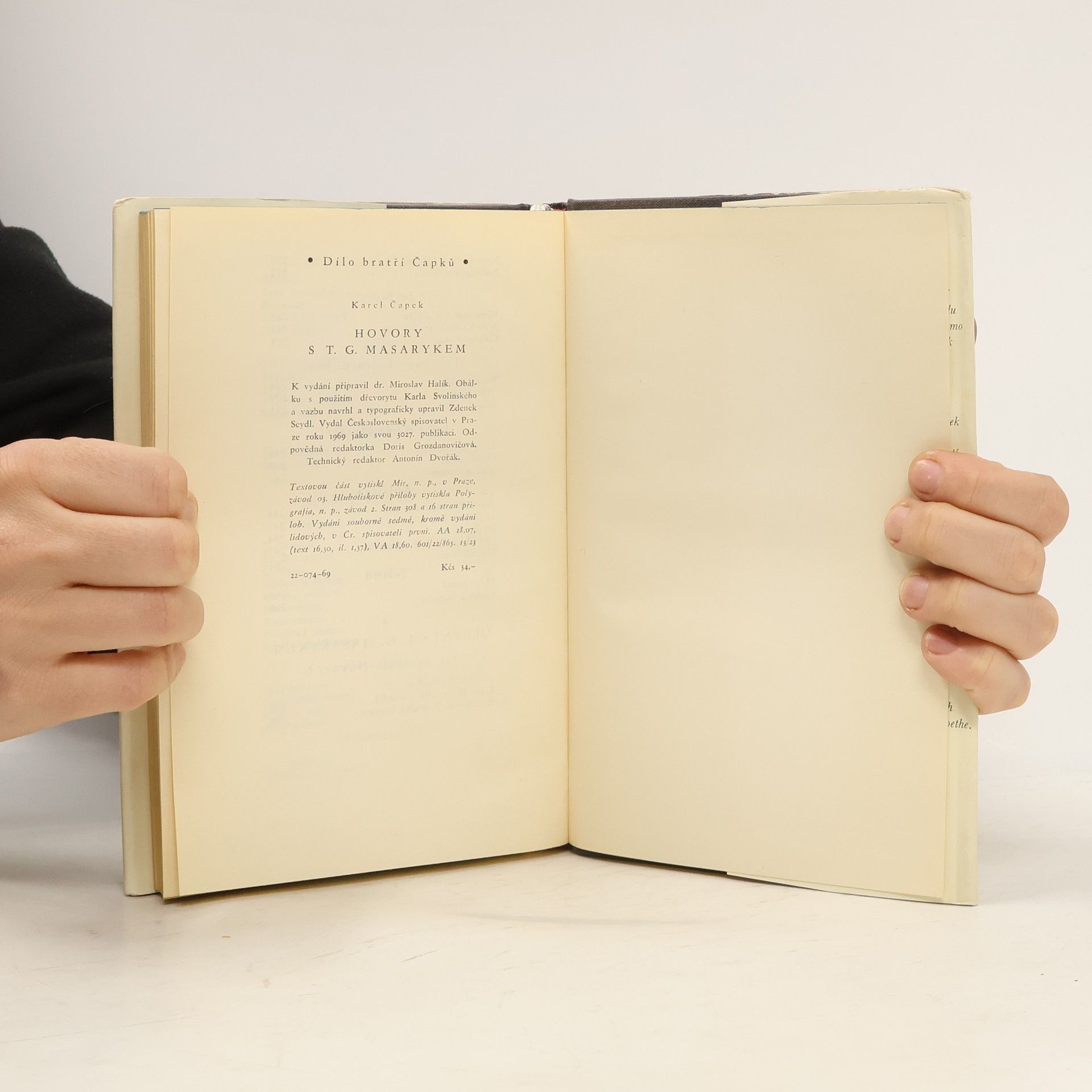 Karel Čapek Hovory s T. G. Masarykem