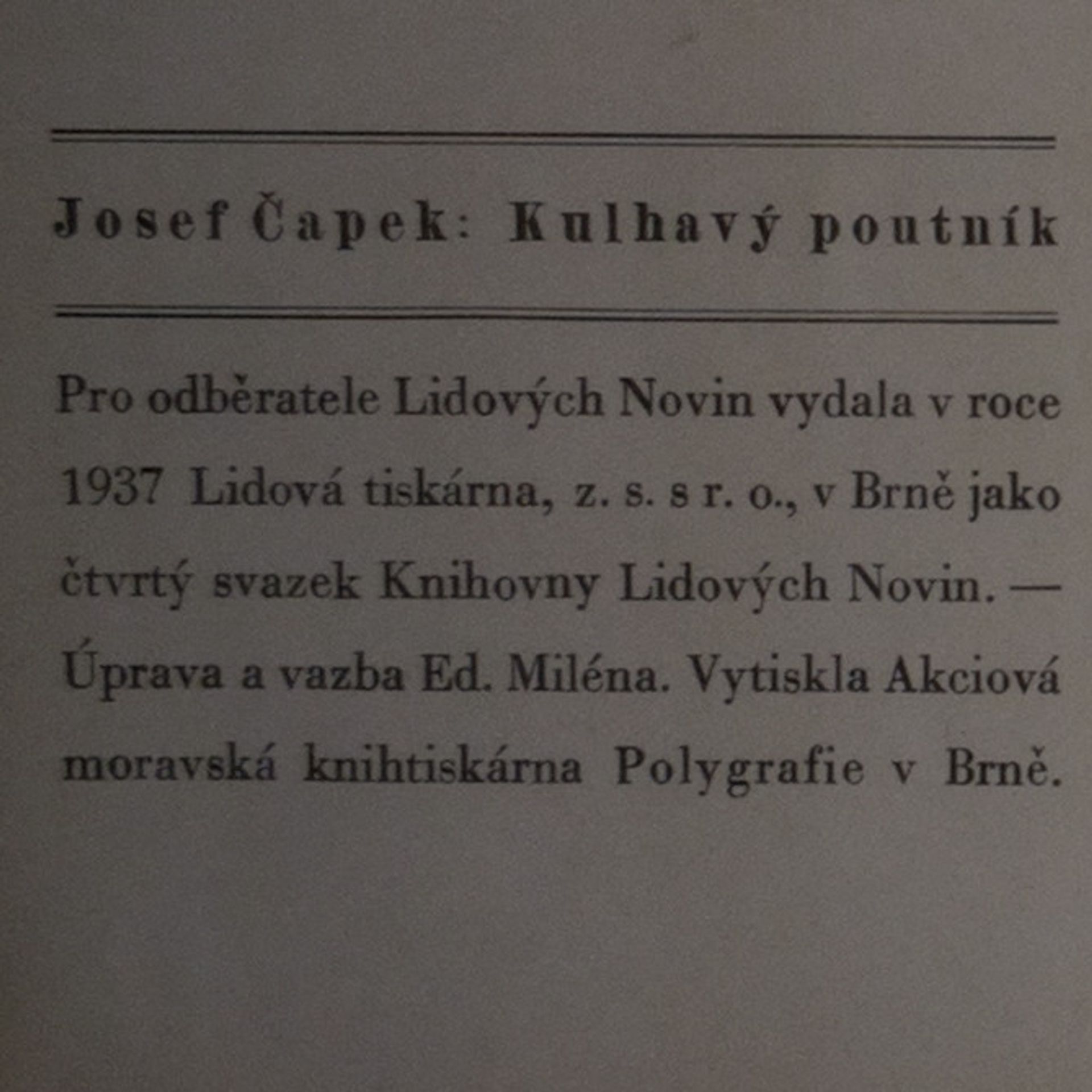 Josef Čapek Kulhavý poutník