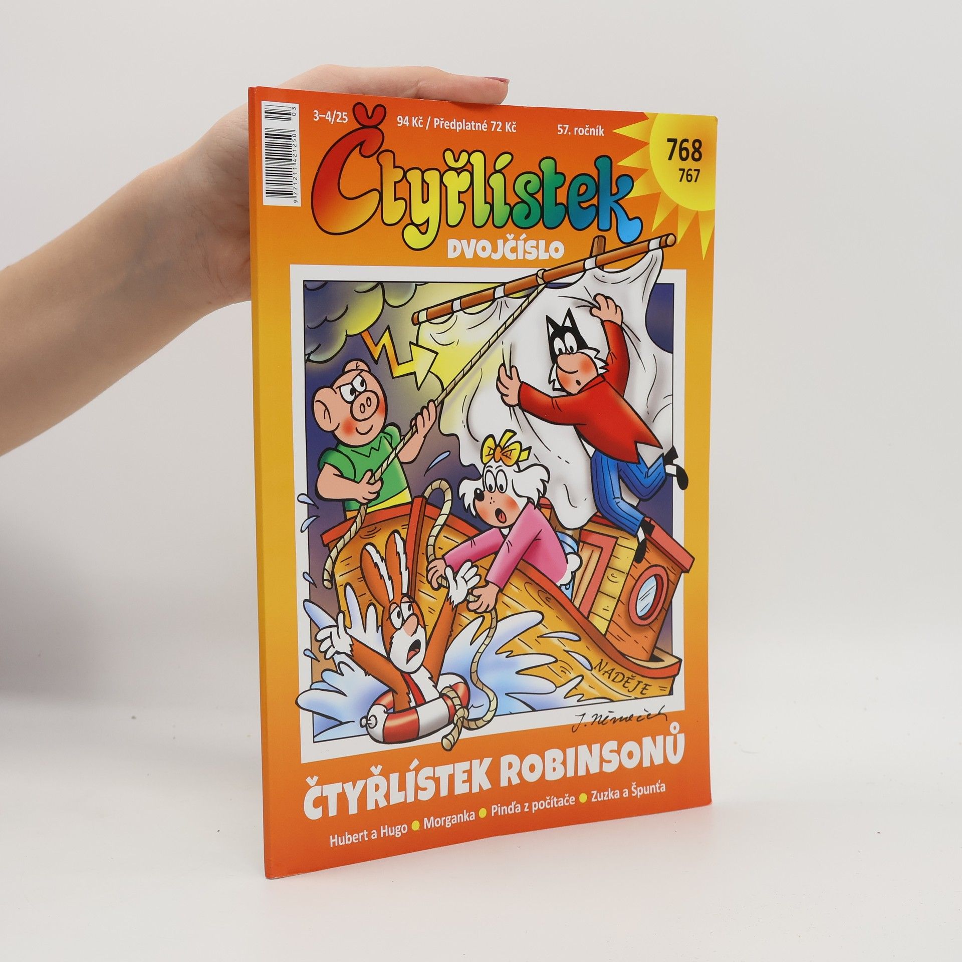 Jaroslav Němeček Čtyřlístek 3-6/25. Dvojčíslo 767-768
