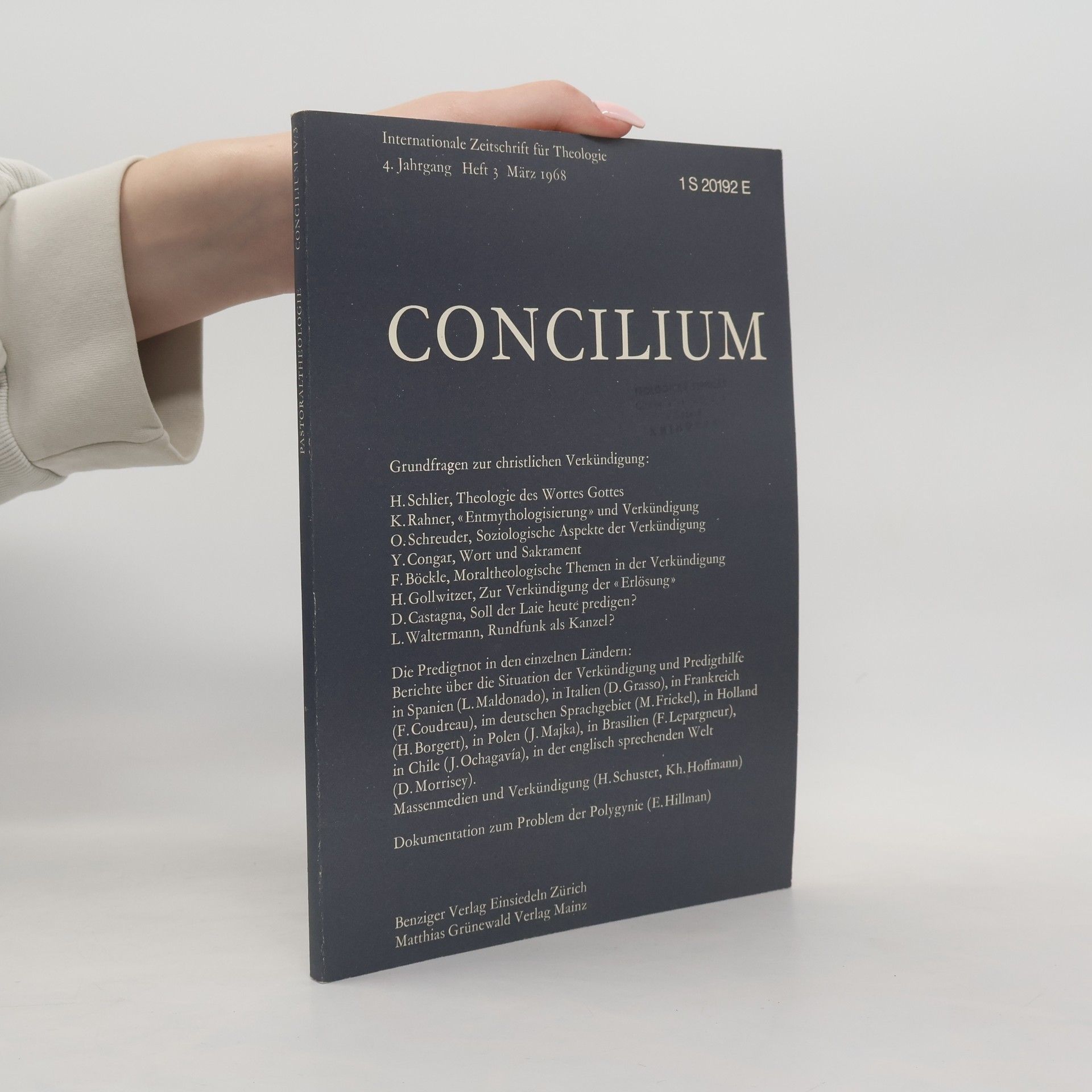 AA.VV. Concilium. Heft 3. März 1968