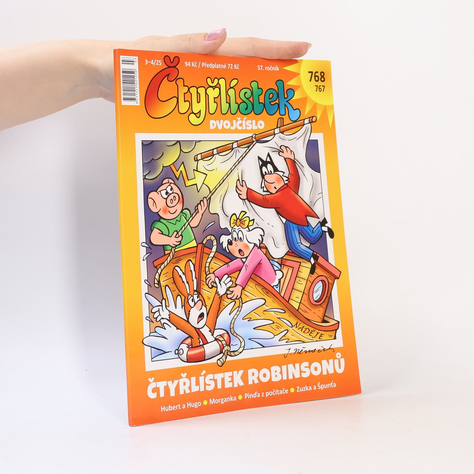 Jaroslav Němeček Čtyřlístek 3-6/25. Dvojčíslo 767-768
