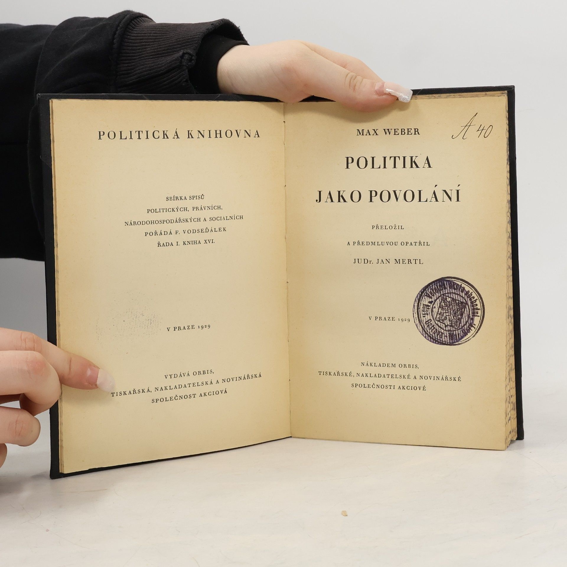 Max Weber Politika jako povolání