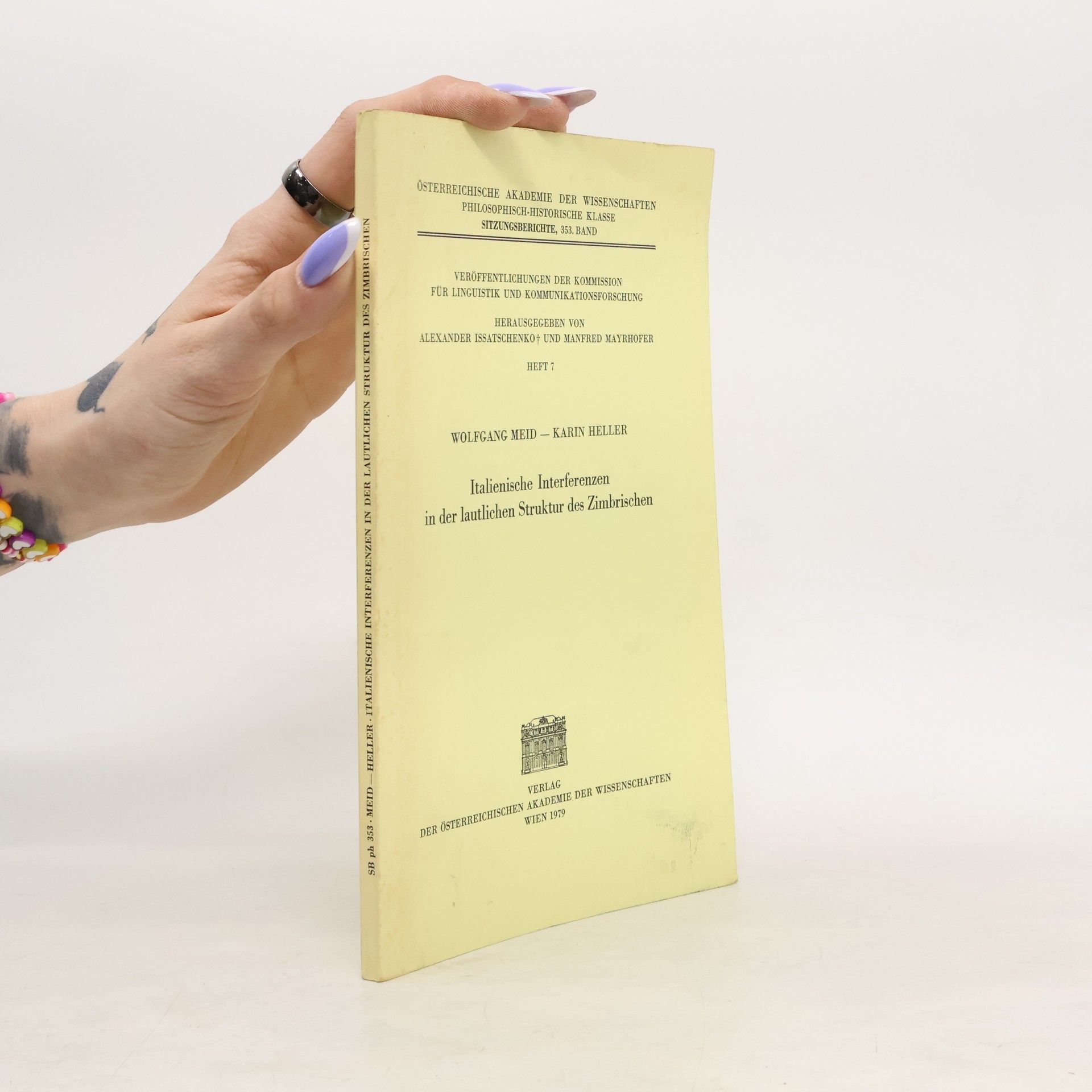 Veröffentlichungen der Kommission für Linguistik und Kommunikationsforschung: Italienische Interferenzen in der lautlichen Struktur des Zimbrischen