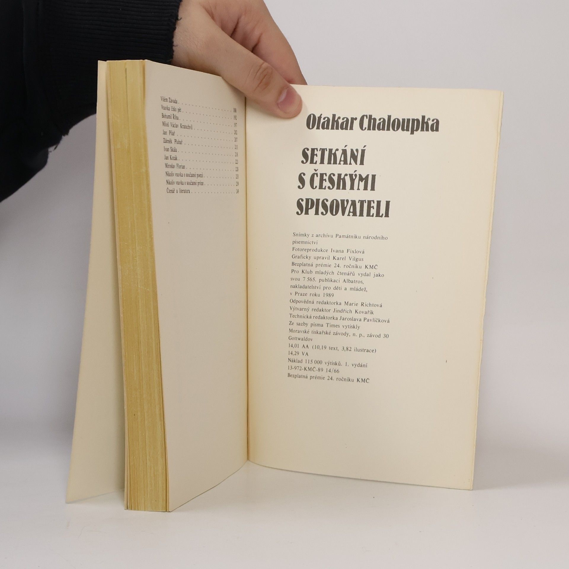 Otakar Chaloupka Setkání s českými spisovateli