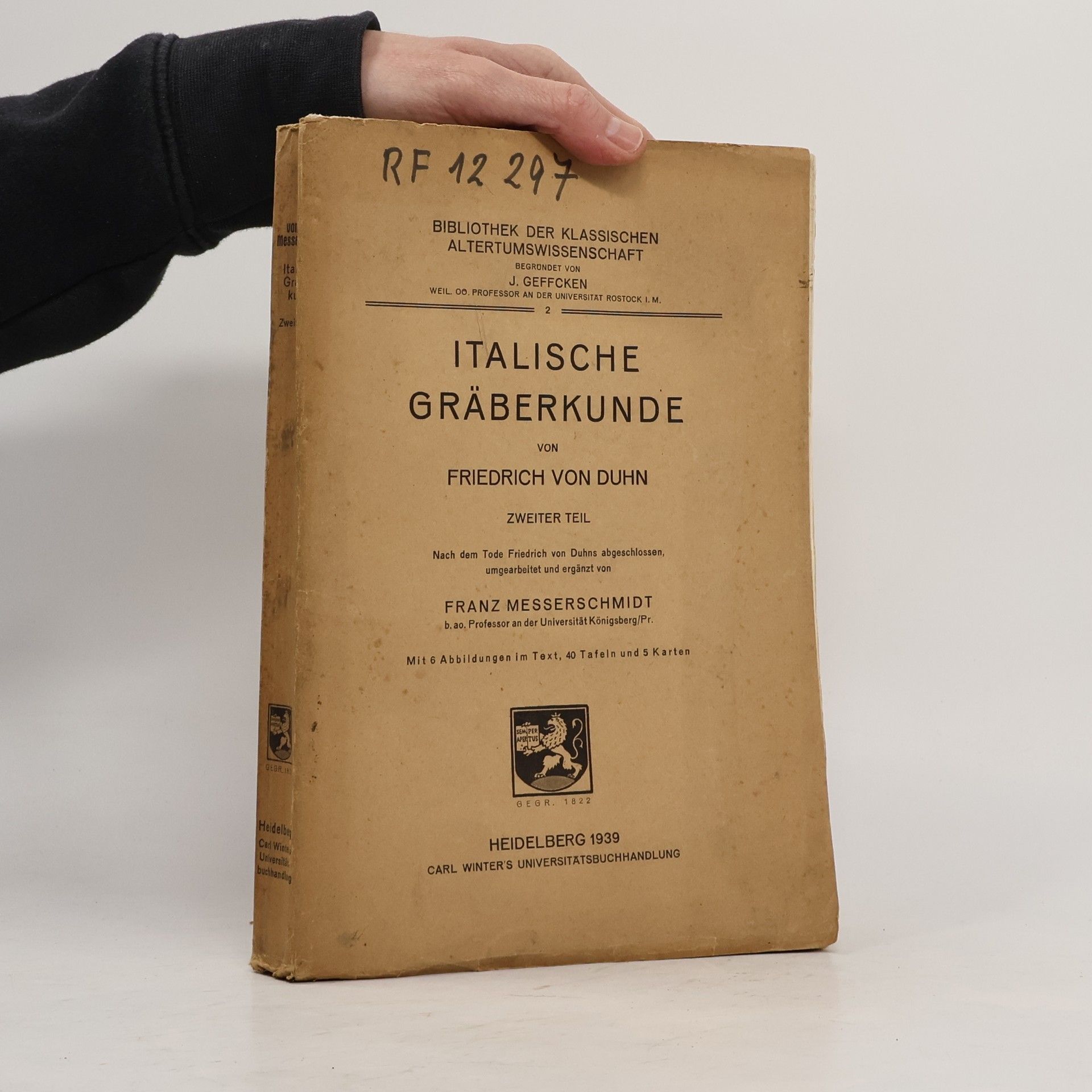 Friedrich von Duhn Italische Gräberkunde 2.