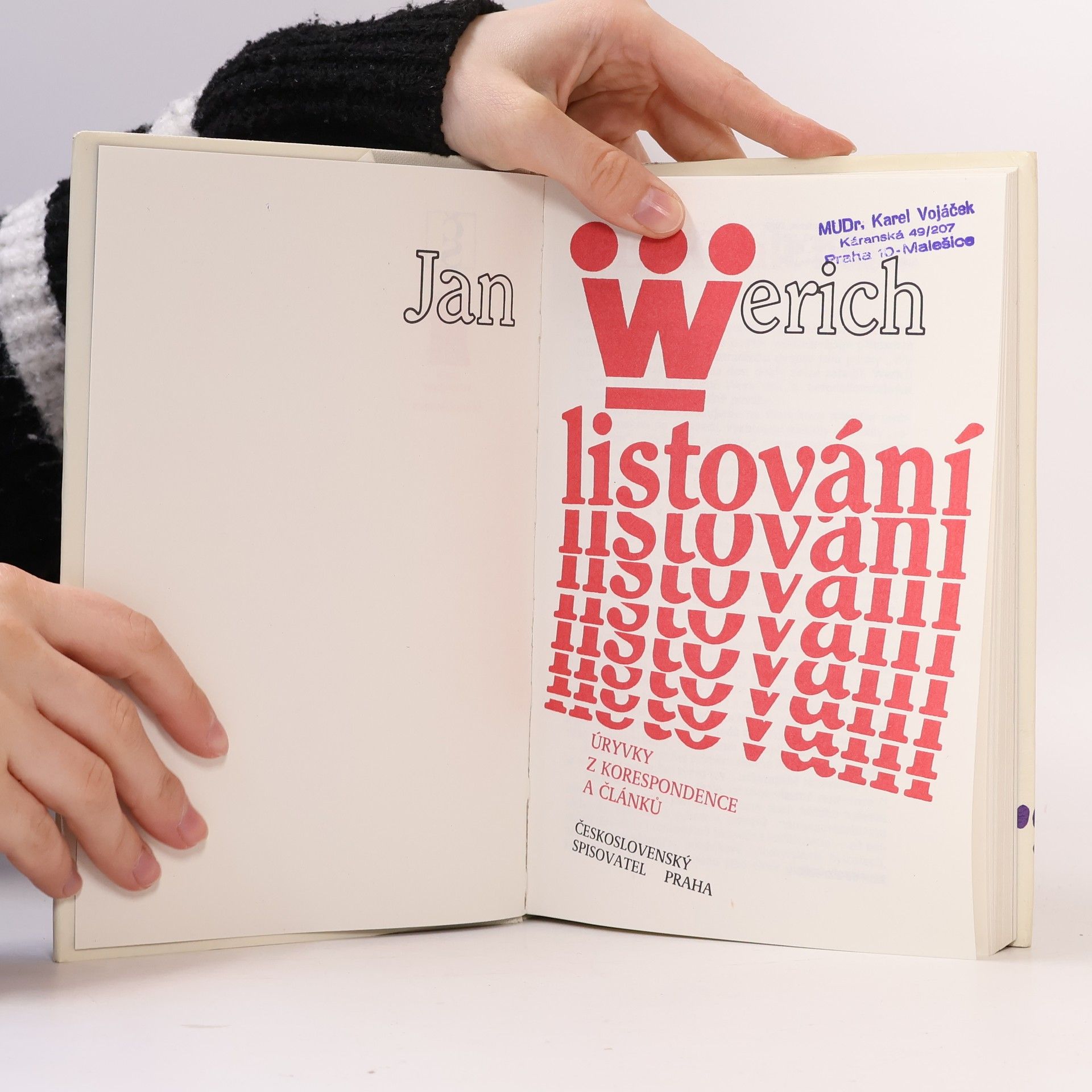 Jan Werich Listování. Úryvky z korespondence a článků