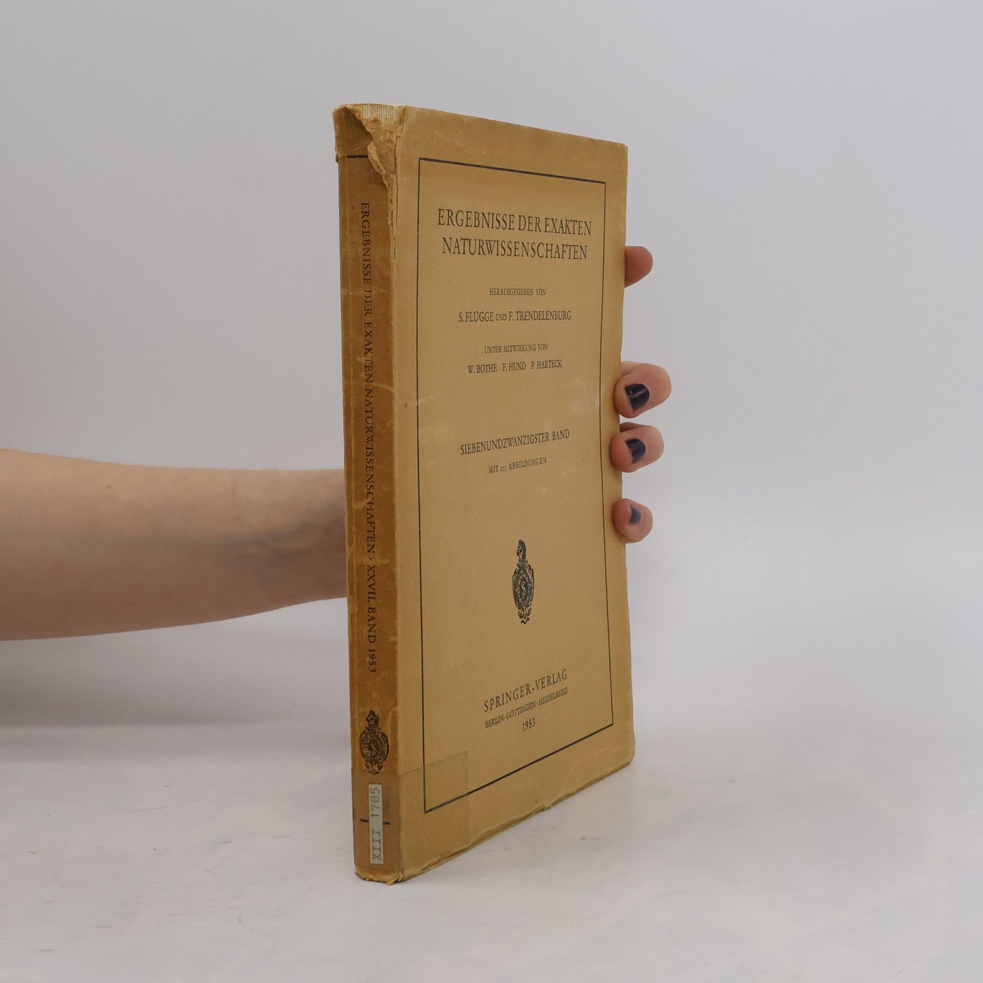 Gerhard Höhler Ergebnisse Der Exakten Naturwissenschaften