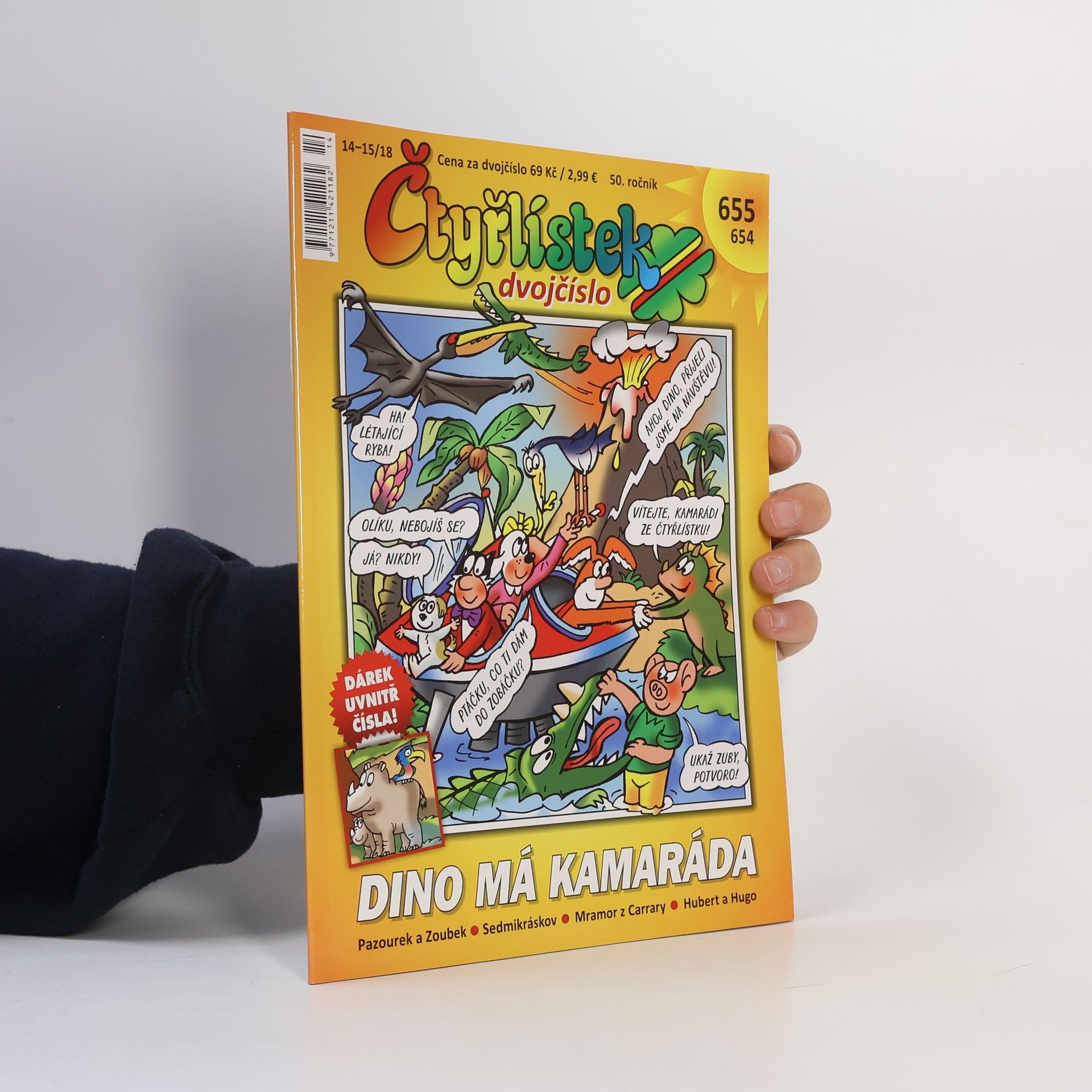 Kolektiv autorů Čtyřlístek č. 654/655. 14-15/18. Dino má kamaráda
