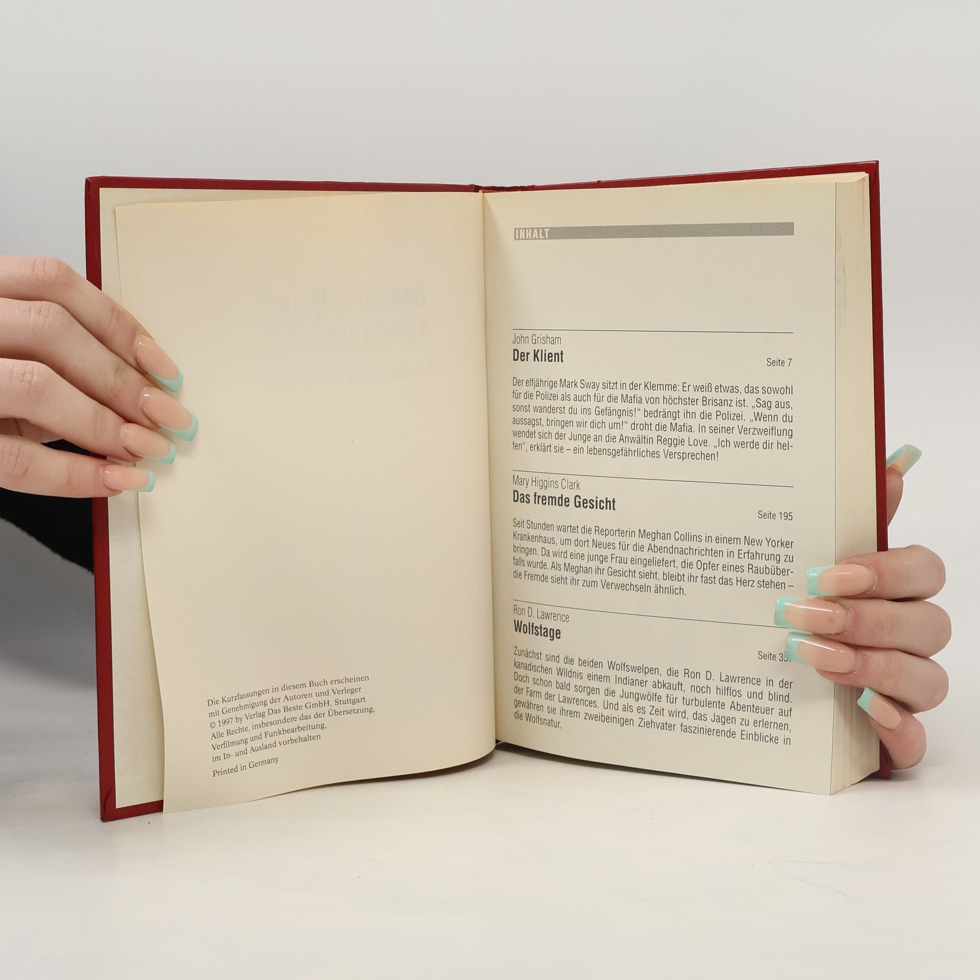 John Grisham Reader's Digest Auswahlbücher. Der Klient. Das fremde Gesicht. Wolfstage